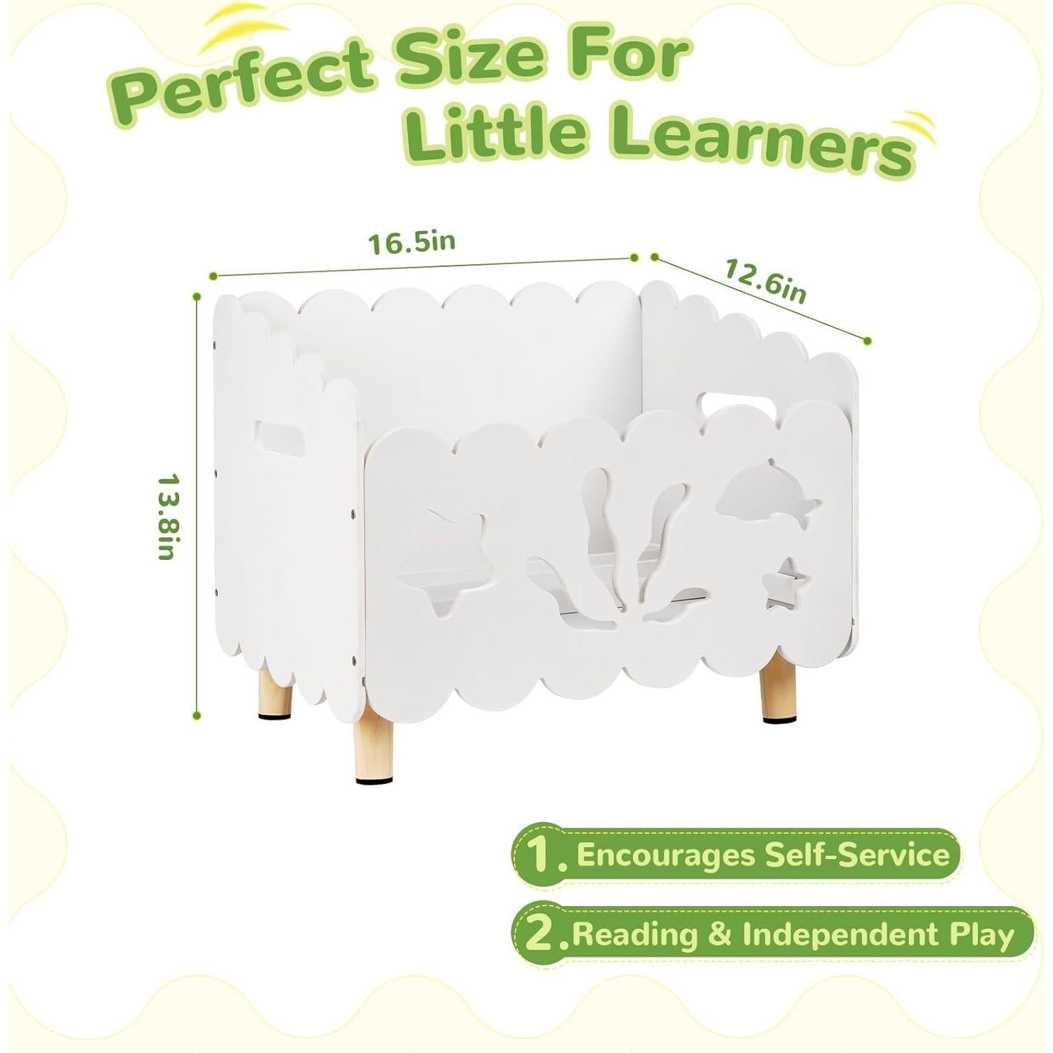 Estantería de Madera Liitrton para Niños con Divisores Ajustables