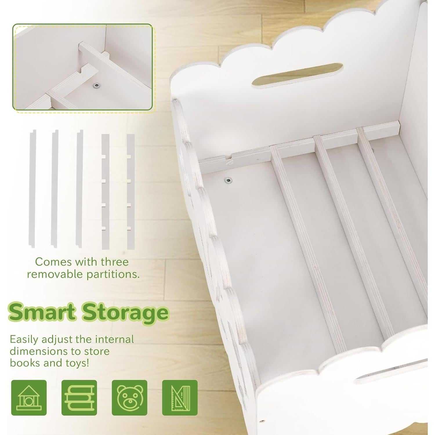 Estantería de Madera Liitrton para Niños con Divisores Ajustables