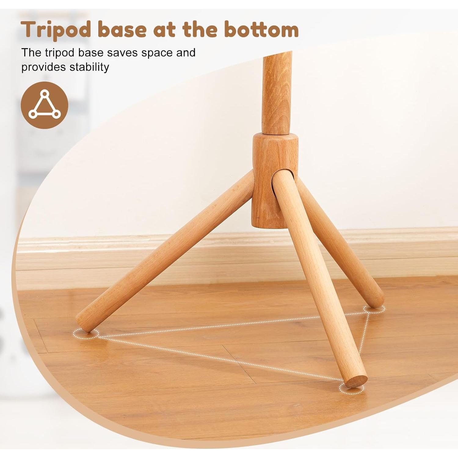 Perchero Infantil de Madera Haya Cozivolife 9 Ganchos Ajustable