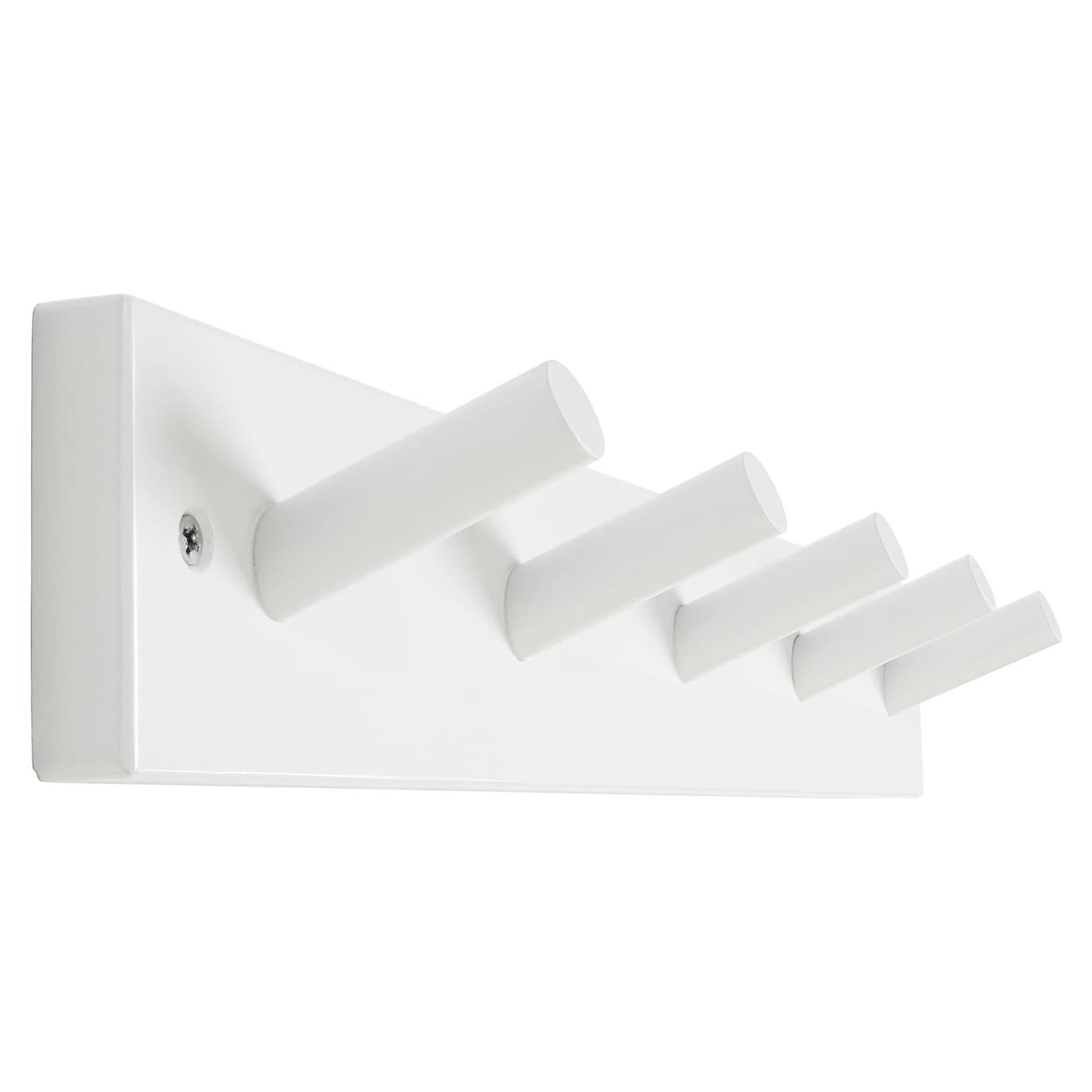 Perchero de Pared SKOLOO de Madera con 5 Ganchos Blanco