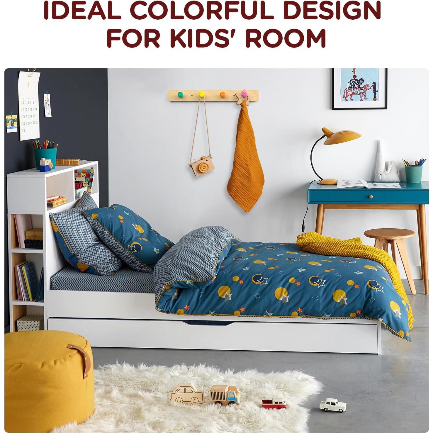 Perchero de Madera Sólida Monlúrd 4 Ganchos Montado en Pared