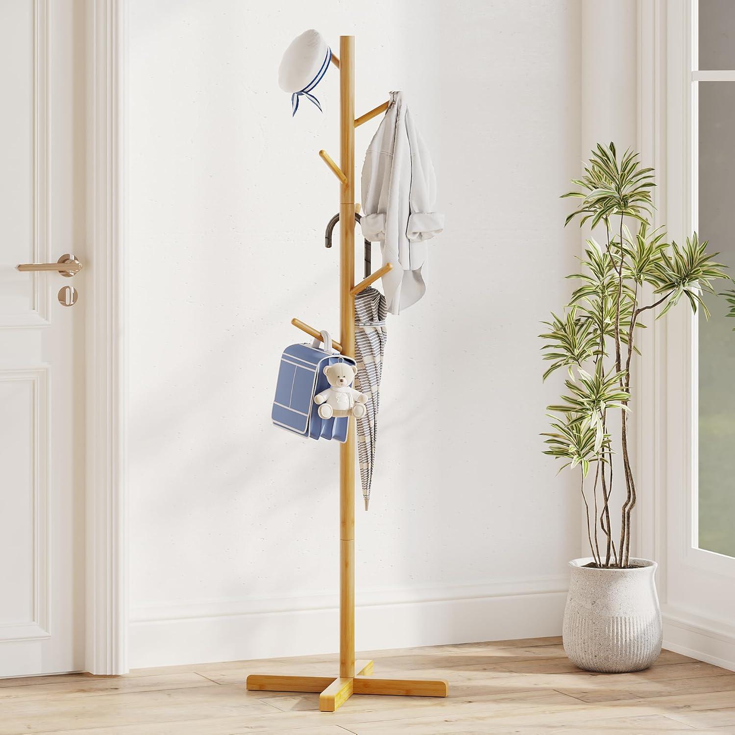 Perchero de Bambú para Niños BAMBOOHOMIE 129.54 cm 6 Ganchos