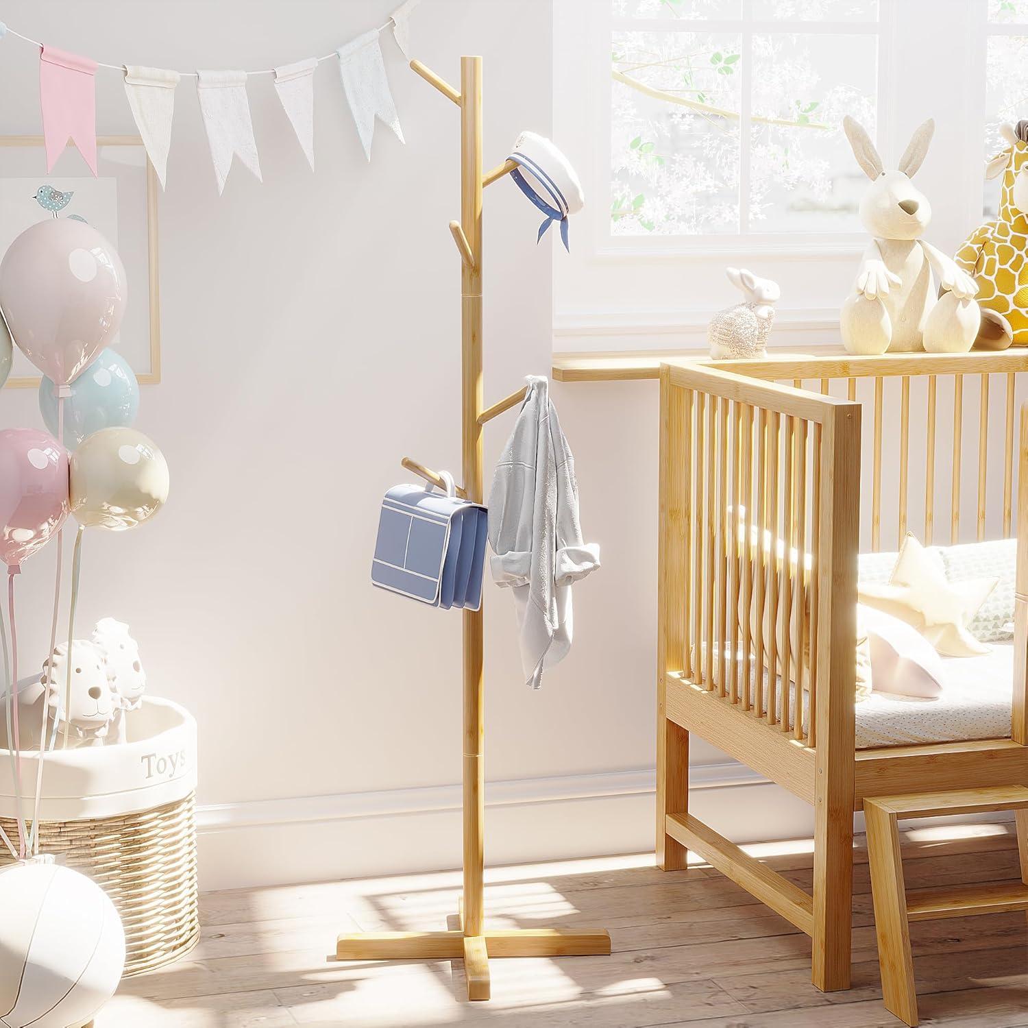 Perchero de Bambú para Niños BAMBOOHOMIE 129.54 cm 6 Ganchos