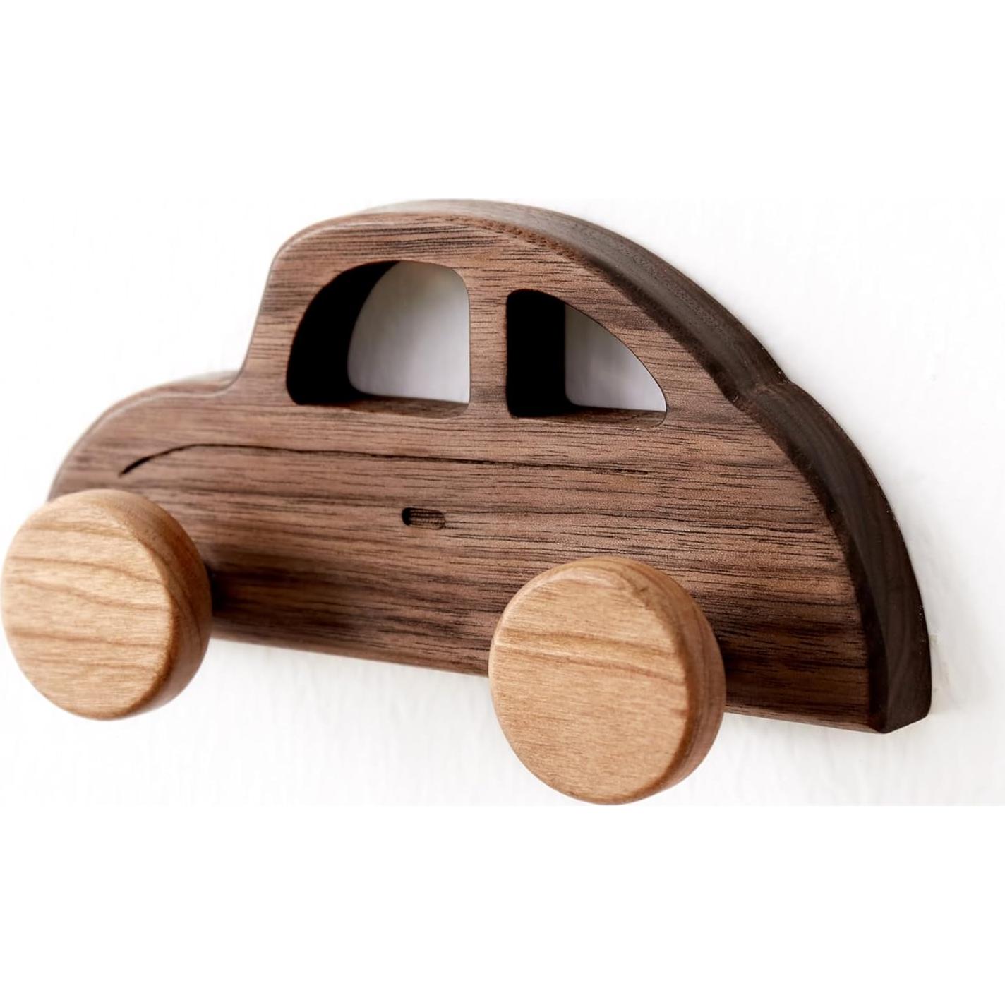 Ganchos de abrigo Vinoil en forma de coche de madera - 4 unidades