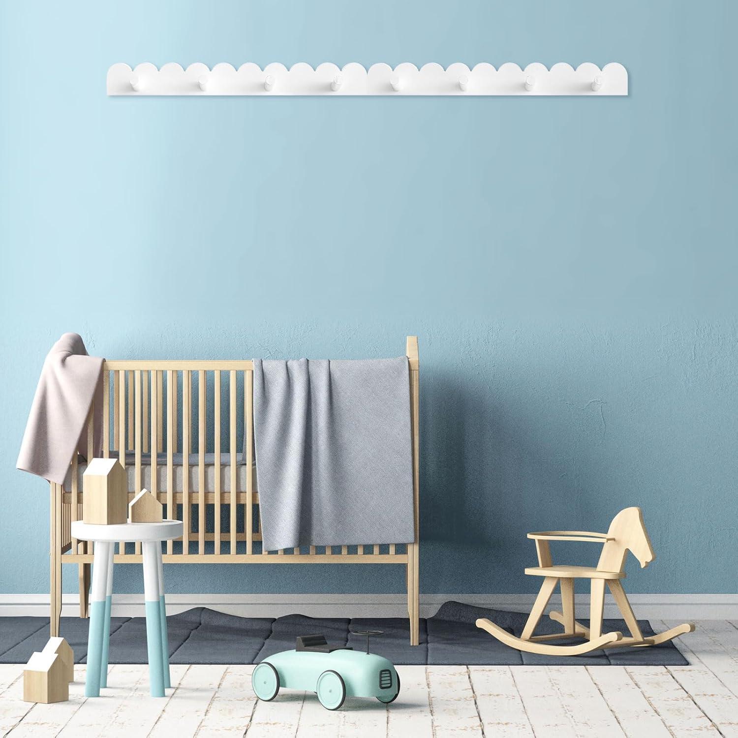 Percheros de Pared Leinuosen 2 Piezas Blanco 8 Ganchos