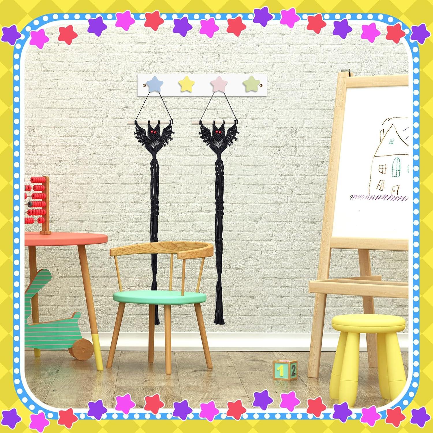 Perchero de Pared para Niños Suzile - 2 Ganchos Estrella 36x6 cm