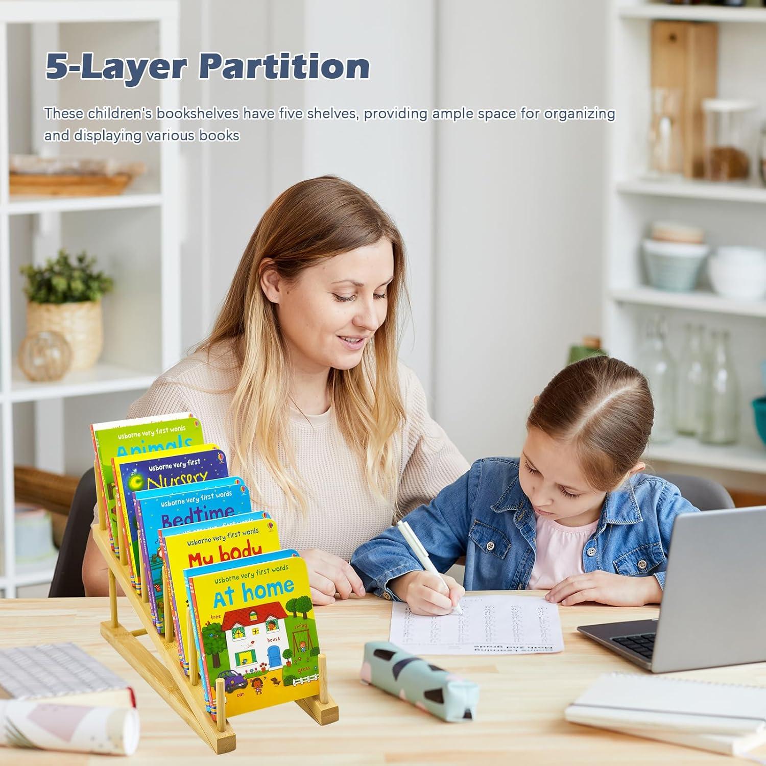 Estantería para Niños AAiphuwew 2 Piezas de Madera 5 Niveles