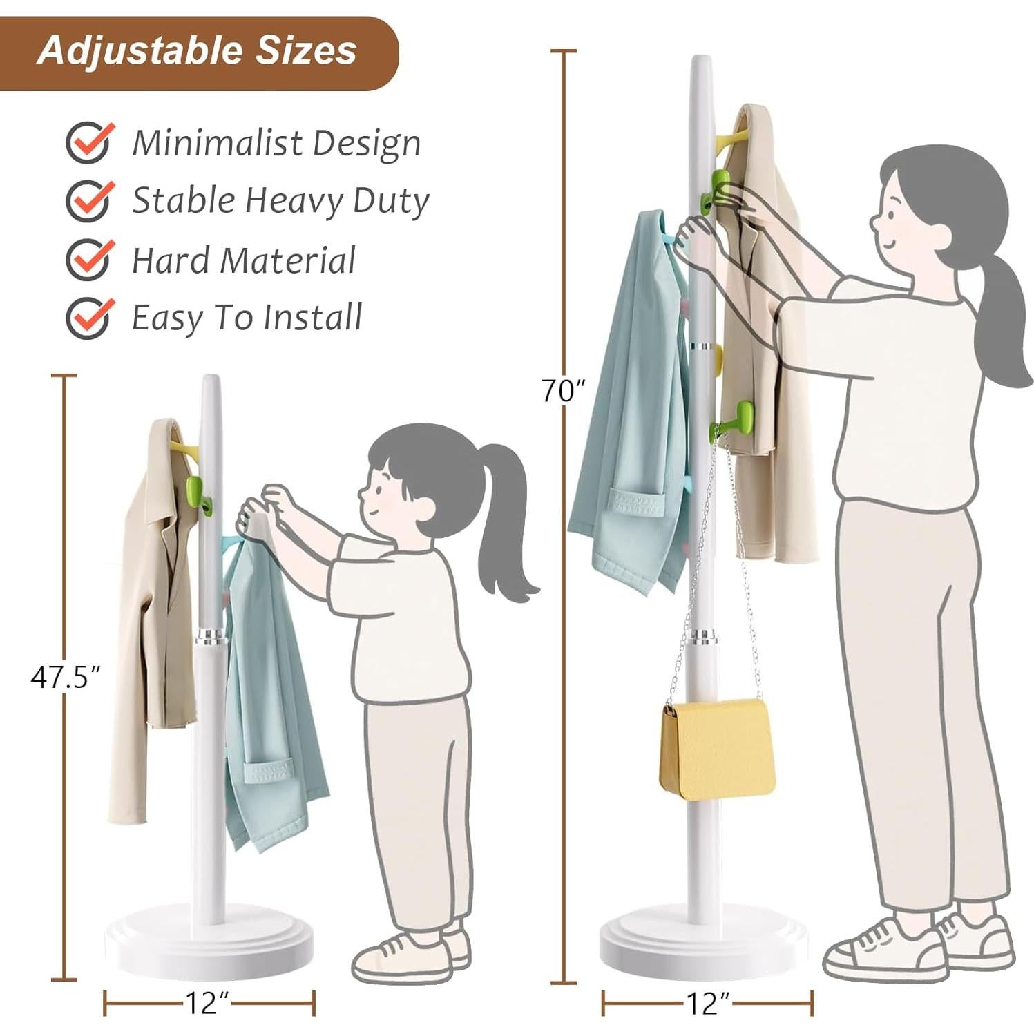 Perchero de pie GVRVHJS azul ajustable 8 ganchos 177.8 cm