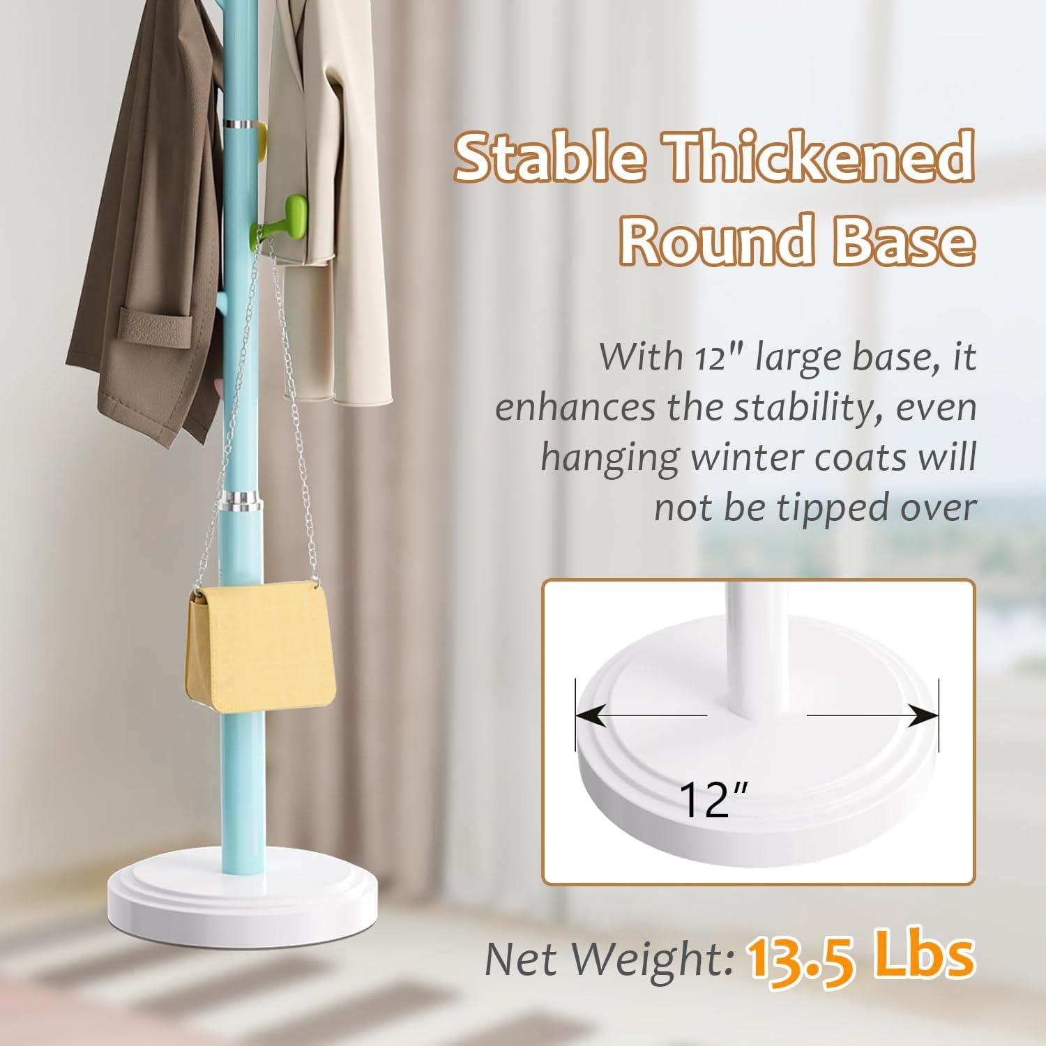 Perchero de pie GVRVHJS azul ajustable 8 ganchos 177.8 cm