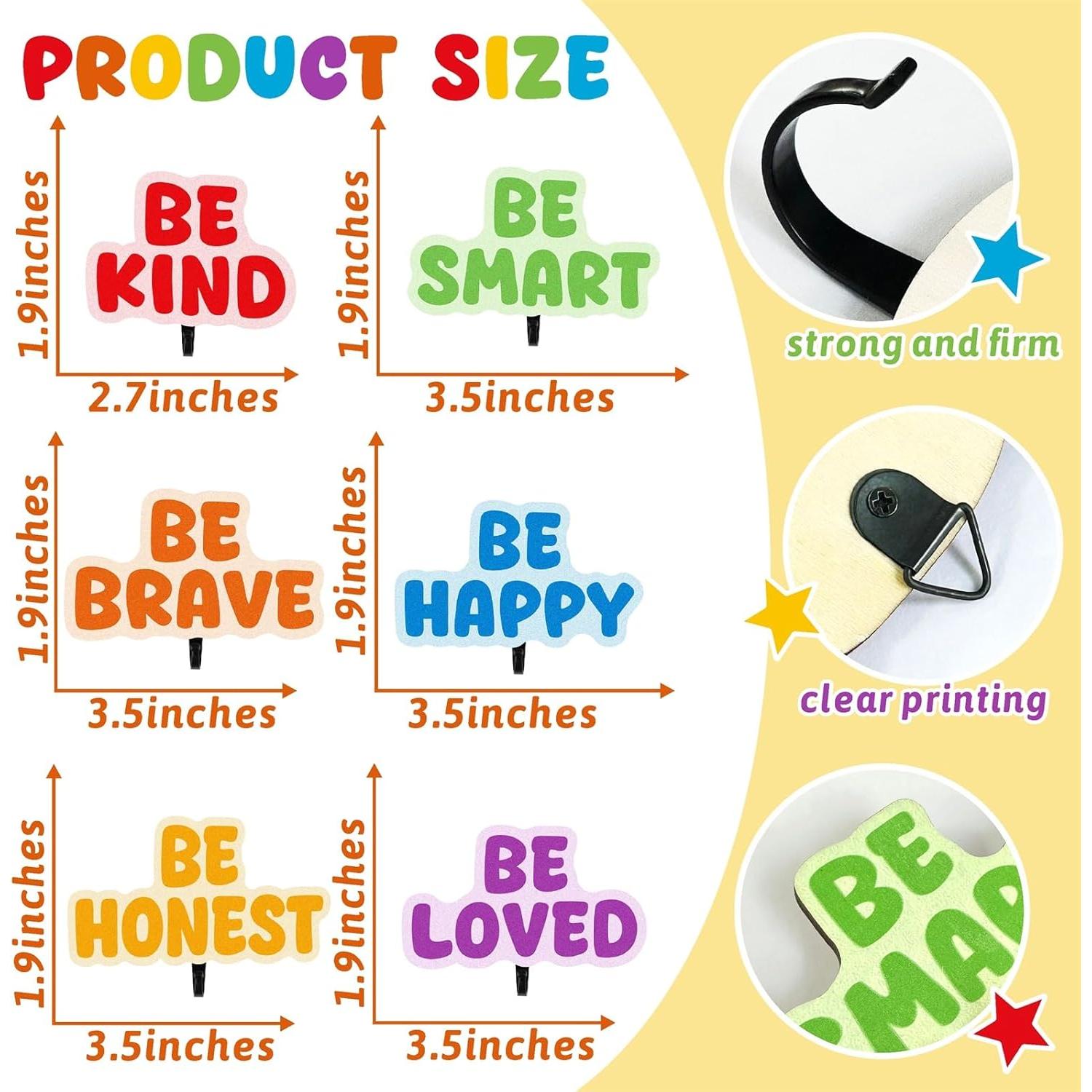 Ganchos de Madera Coloridos para Abrigos Niños MOSITU 6 Pcs