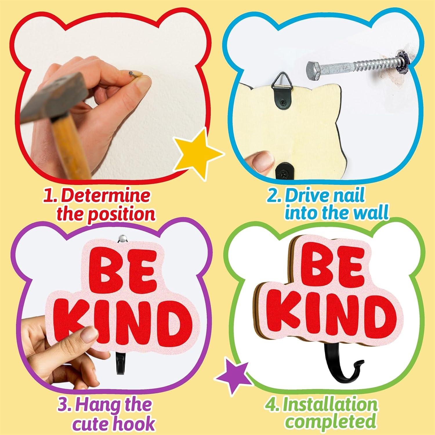 Ganchos de Madera Coloridos para Abrigos Niños MOSITU 6 Pcs