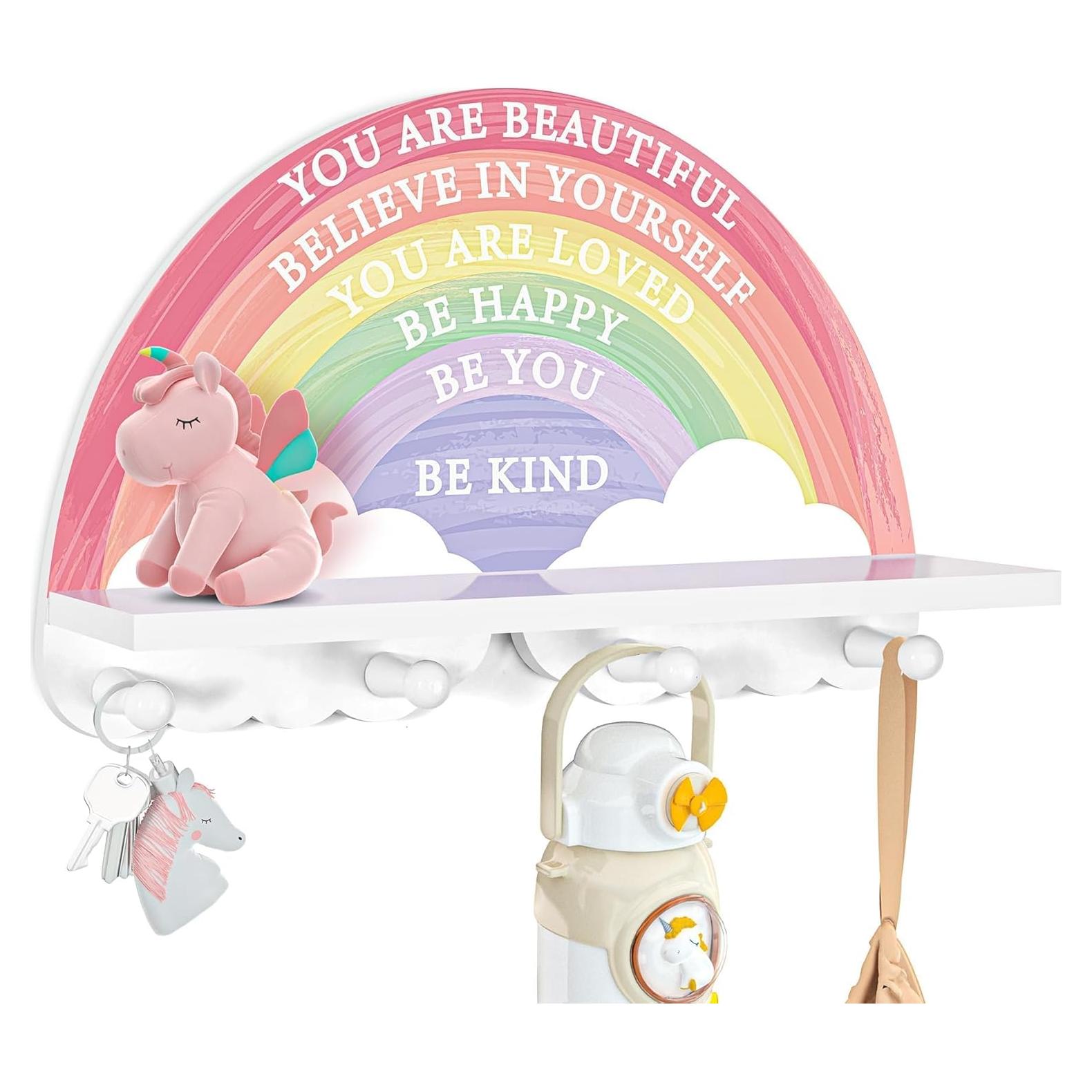 Estante Arcoíris Garybank de Madera con 4 Ganchos - Decoración Infantil