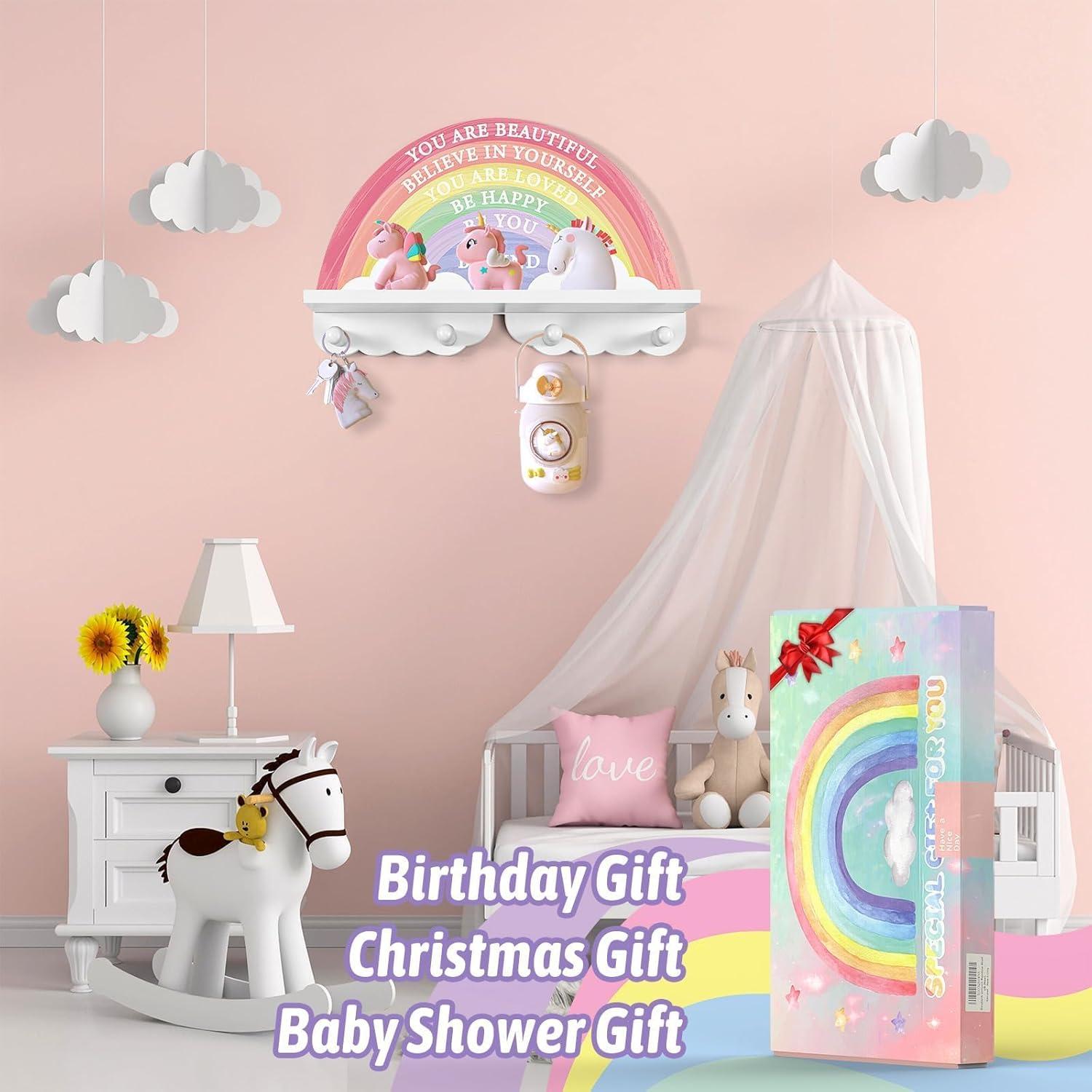 Estante Arcoíris Garybank de Madera con 4 Ganchos - Decoración Infantil