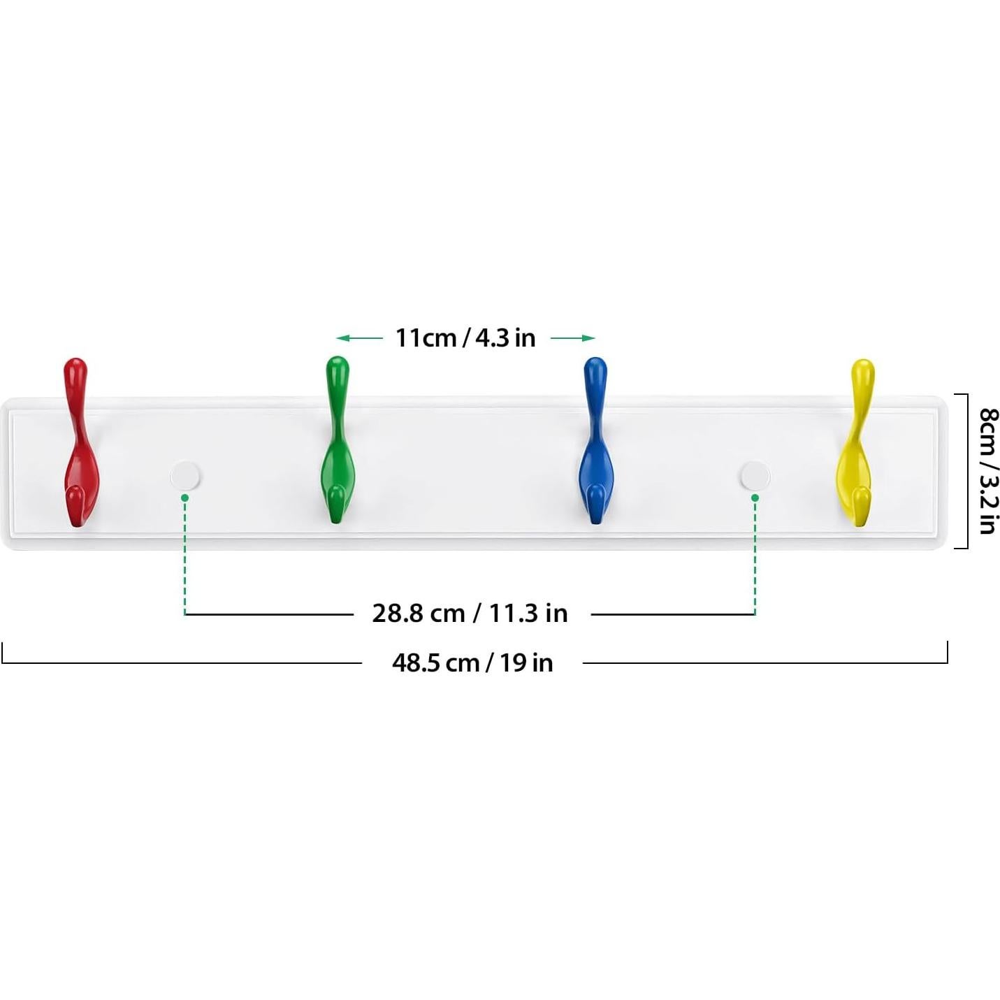 Perchero de Pared Badiano 4 Ganchos de Bambú Alta Resistencia