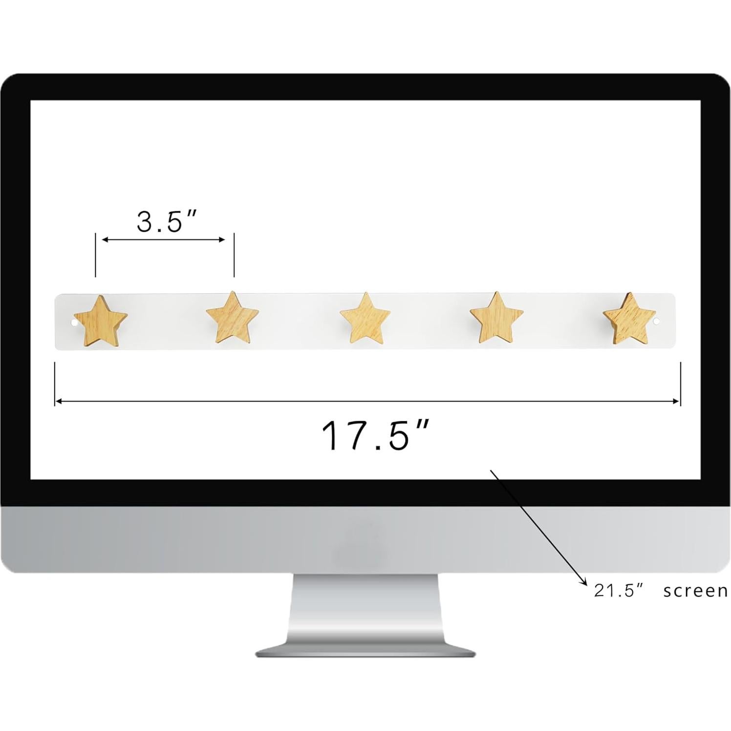 Perchero de Madera para Niños Yisiziyo con 5 Ganchos Estrella