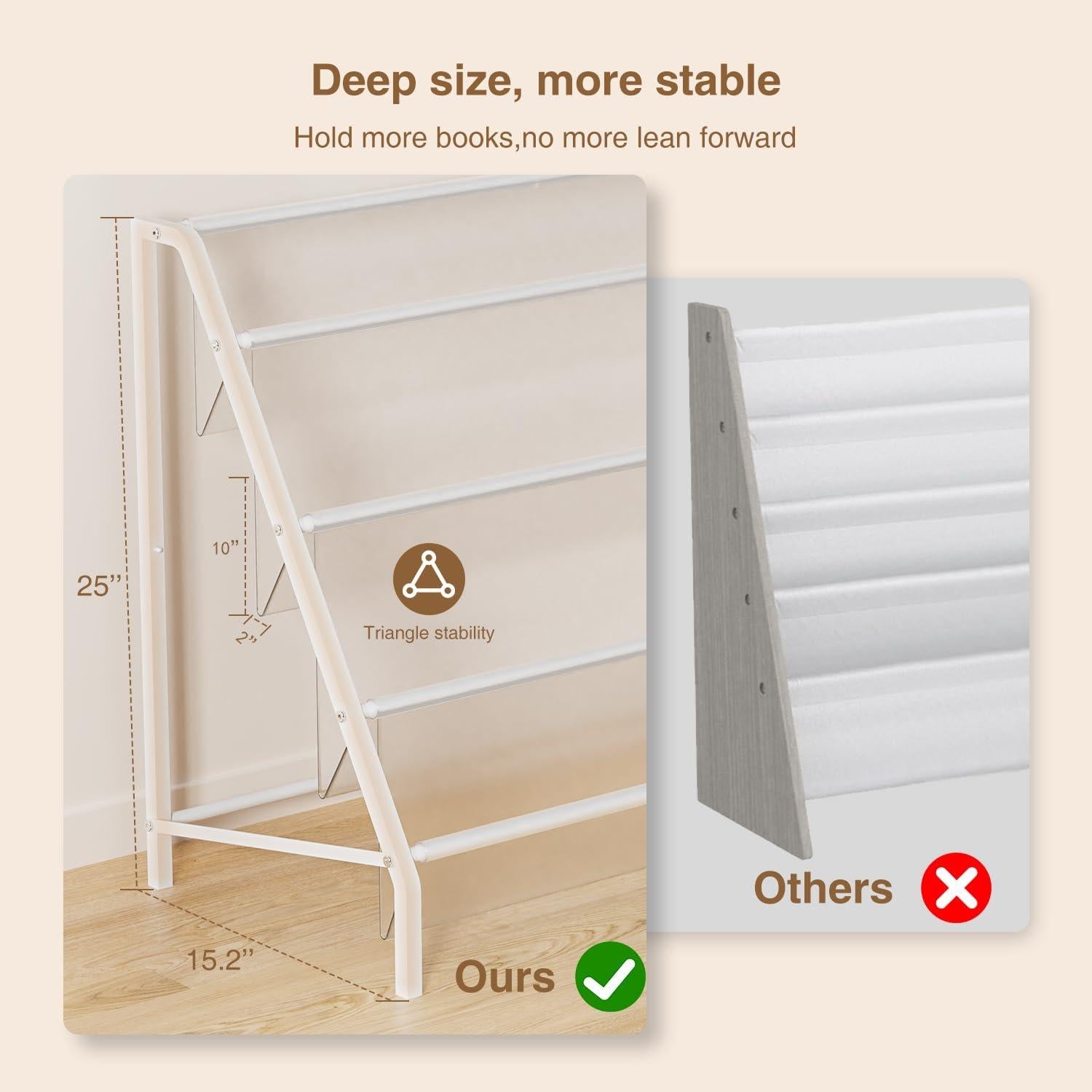 Estantería de Libros para Niños 4 Niveles Metal Blanca