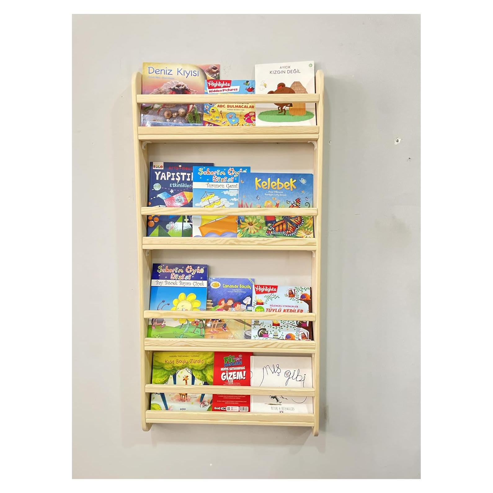 Estantería Montessori Furpinea 4 Niveles Madera Pino Anticaída