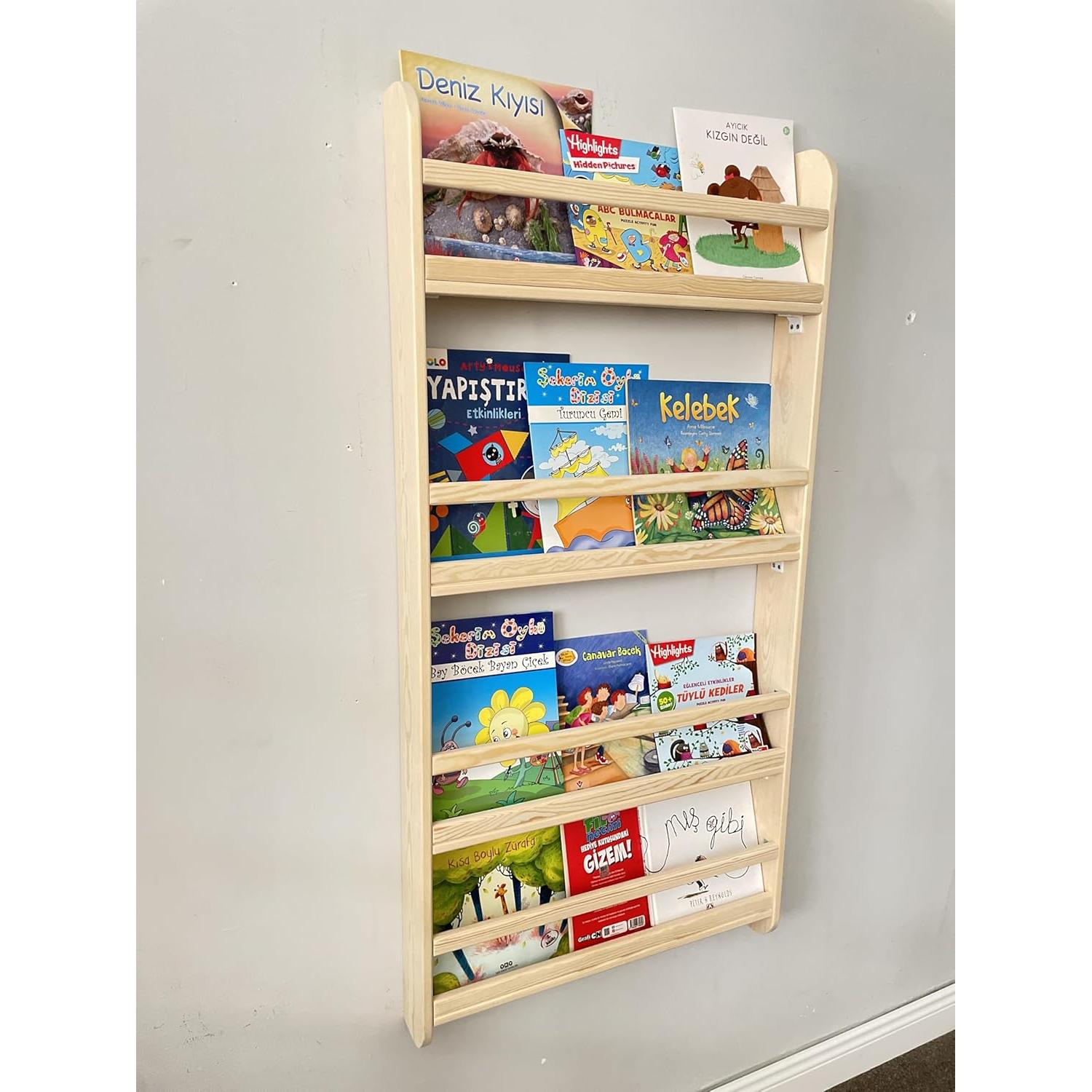 Estantería Montessori Furpinea 4 Niveles Madera Pino Anticaída