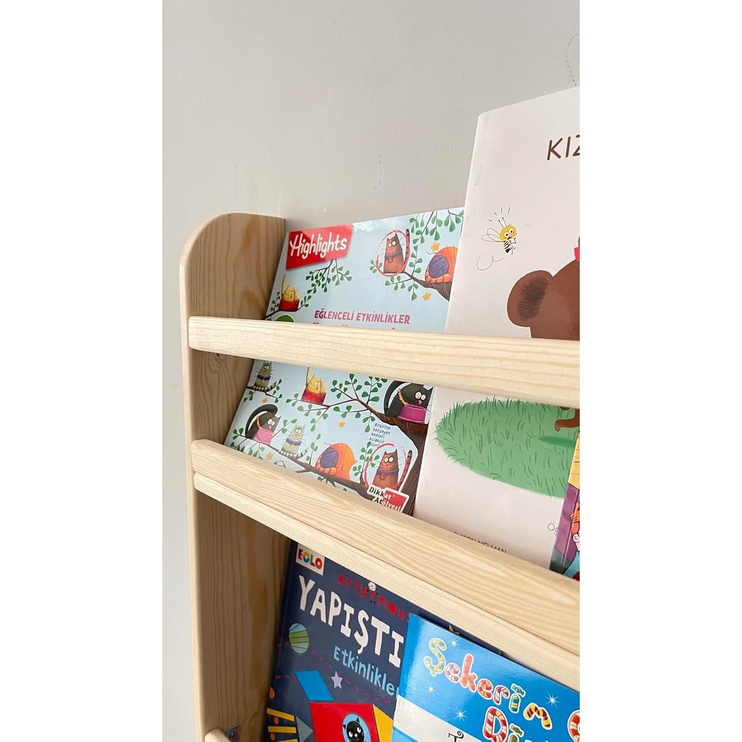 Estantería Montessori Furpinea 4 Niveles Madera Pino Anticaída