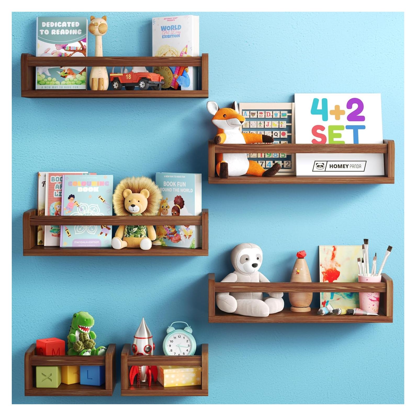 Estanterías de Libros HOMEY PANDA 4 Largas + 2 Mini Marrón