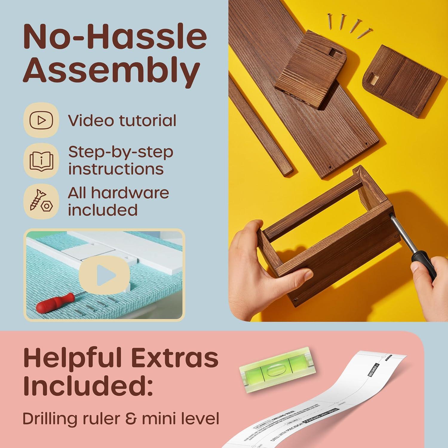 Estanterías de Libros HOMEY PANDA 4 Largas + 2 Mini Marrón