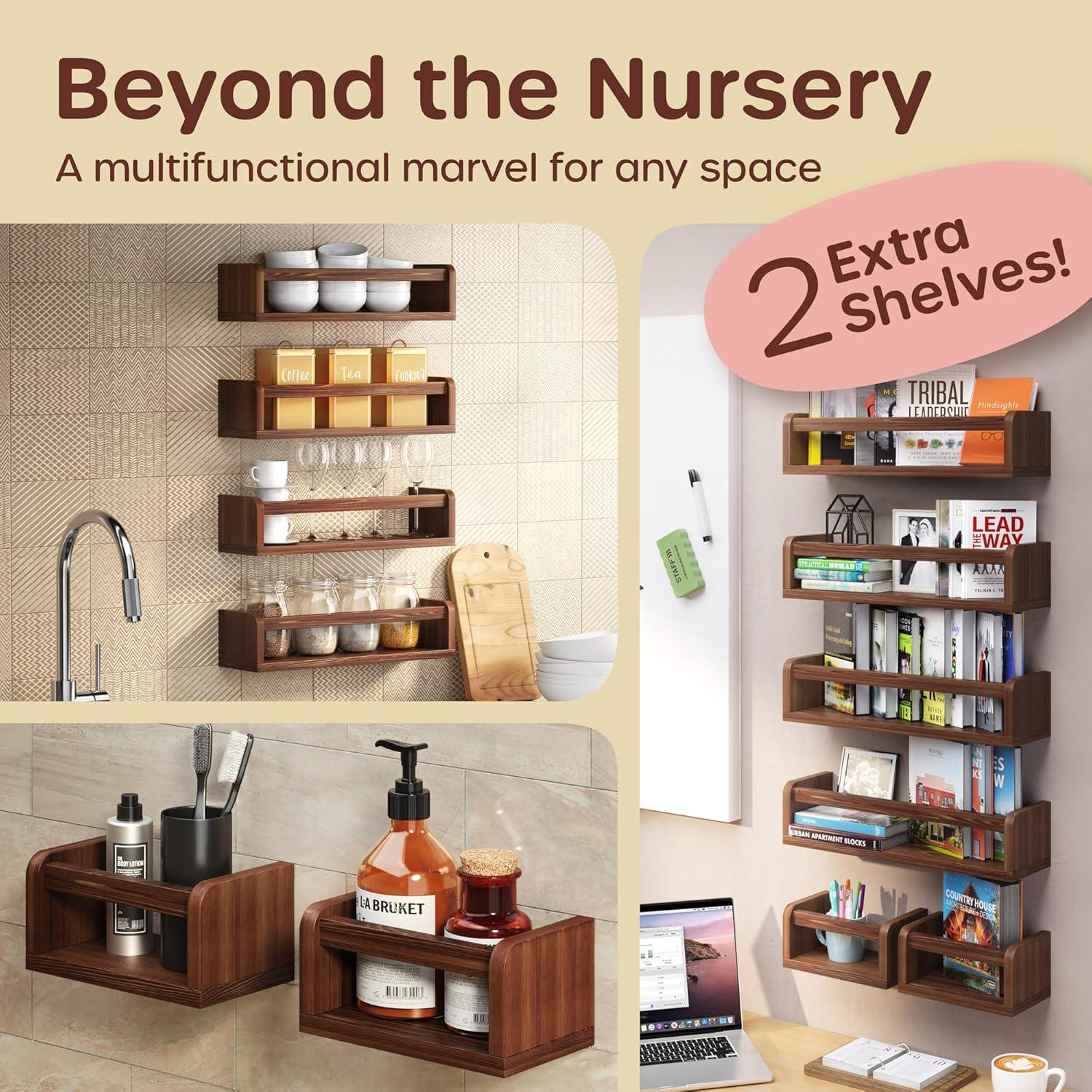 Estanterías de Libros HOMEY PANDA 4 Largas + 2 Mini Marrón