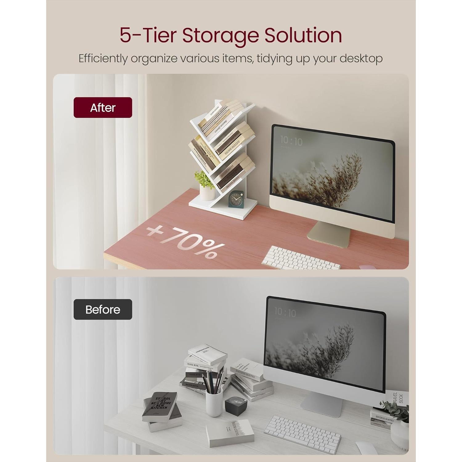 Estante de Esquina VASAGLE 5 Niveles Blanco Nube Ahorra Espacio