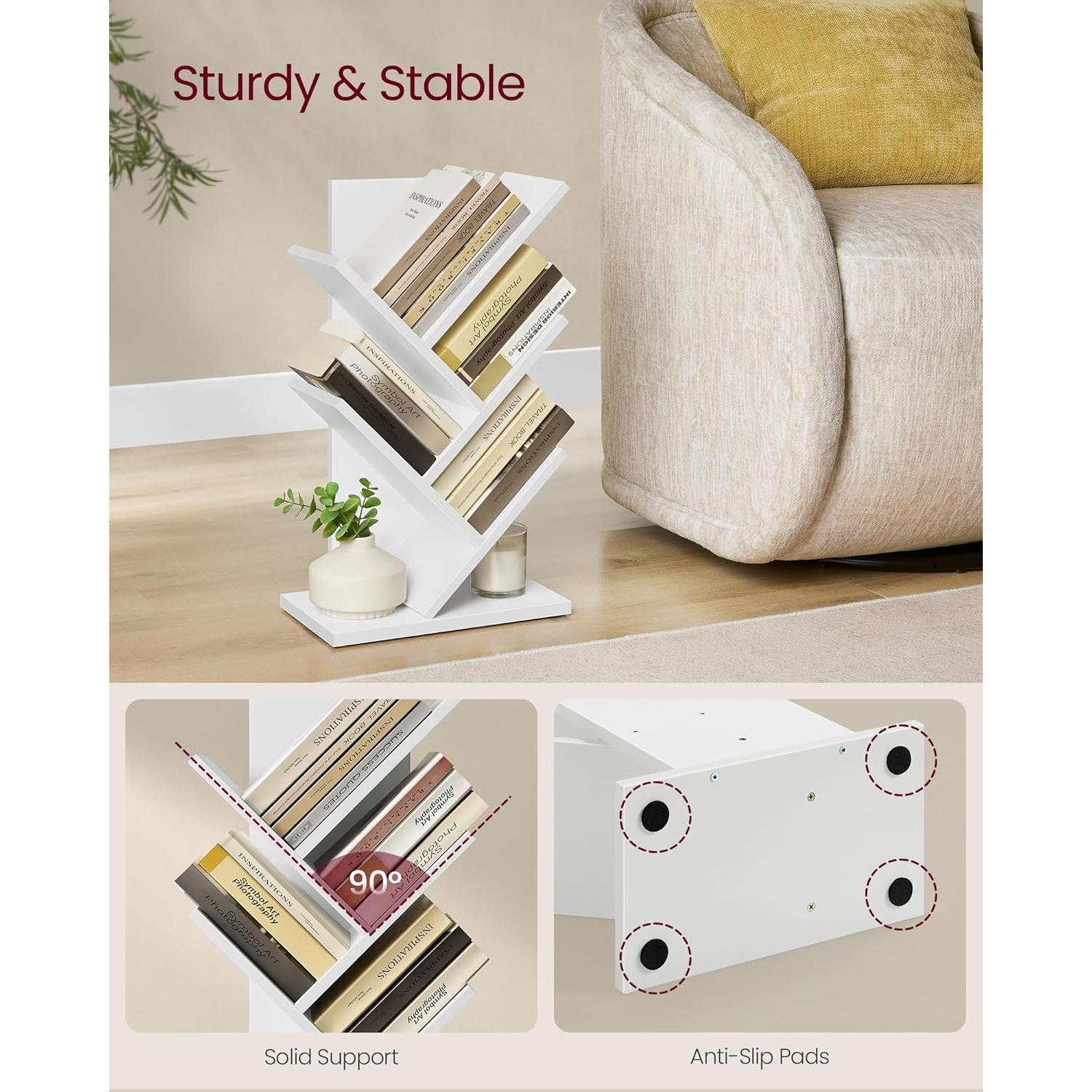 Estante de Esquina VASAGLE 5 Niveles Blanco Nube Ahorra Espacio