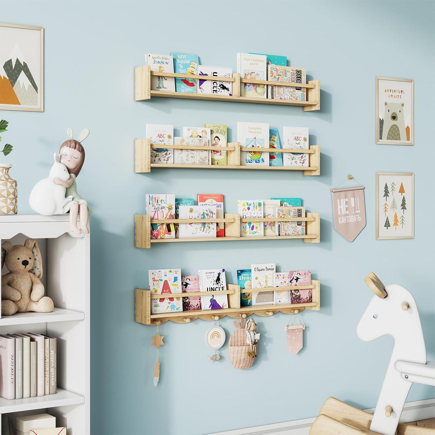 Estantería Flotante para Niños Dixryaus 86 cm Madera Clara