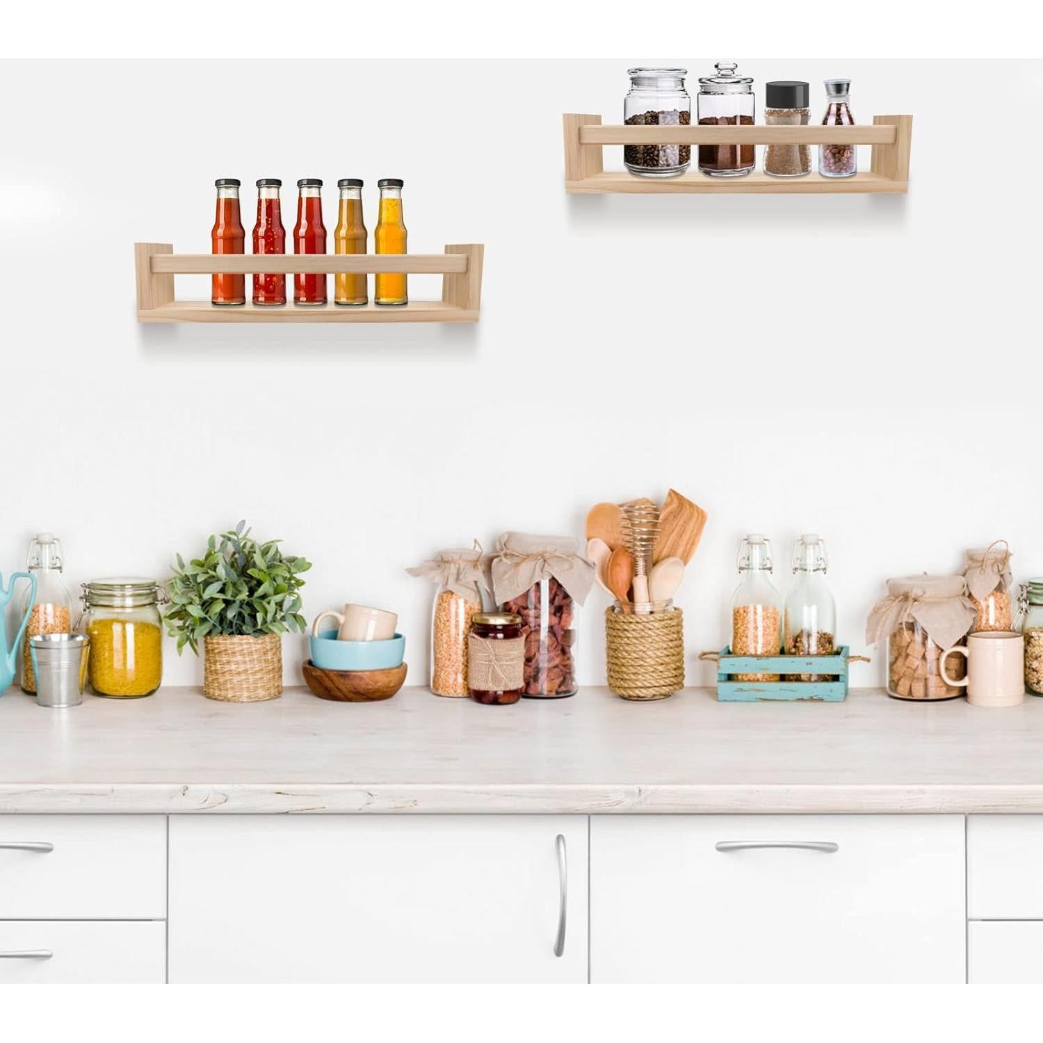 Estanterías flotantes de madera Birola - Juego de 4 unidades