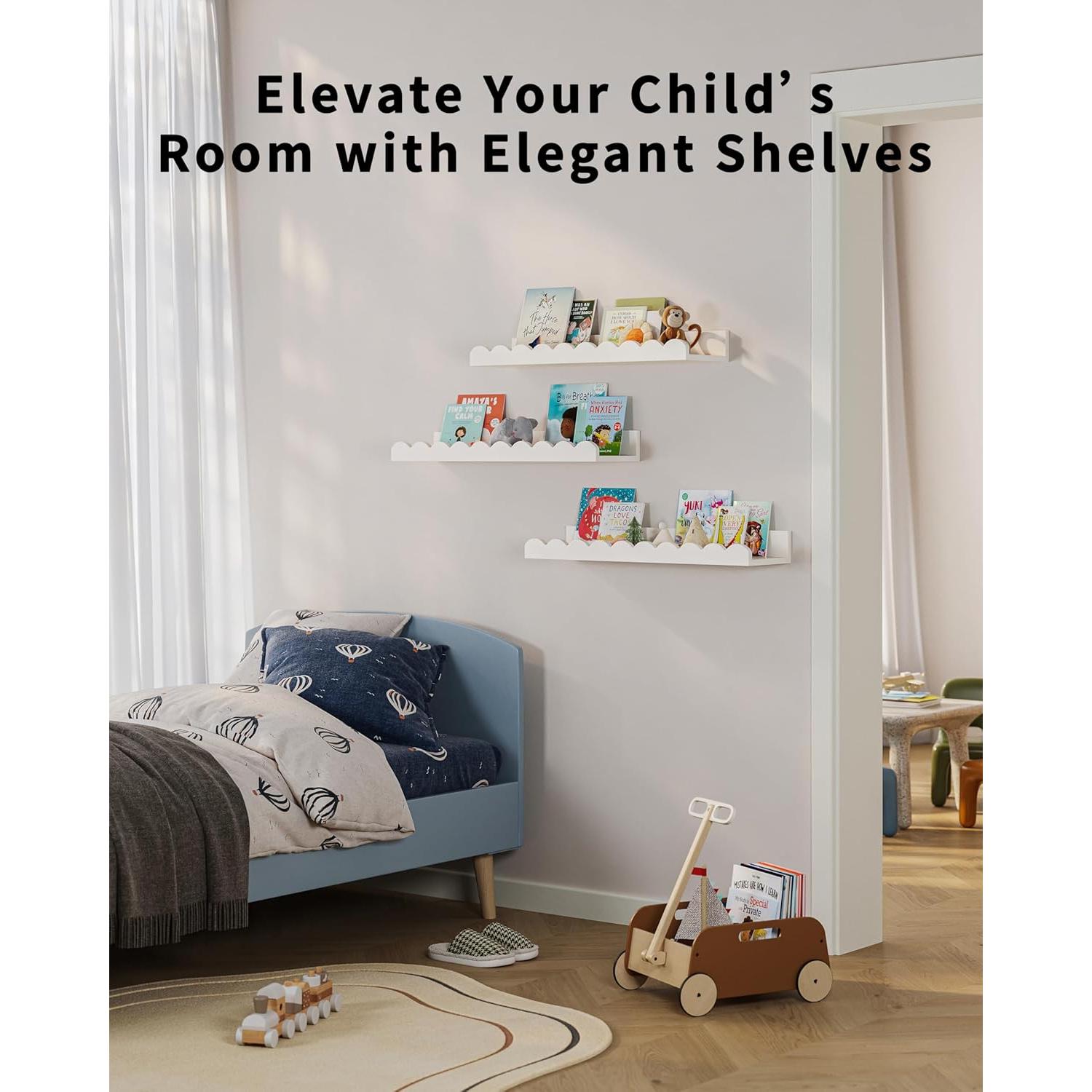 Estanterías de Libros Flotantes G&W Gruwald, Juego de 3, 41.91 cm