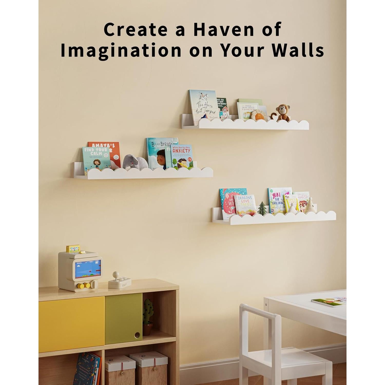 Estanterías de Libros Flotantes G&W Gruwald, Juego de 3, 41.91 cm