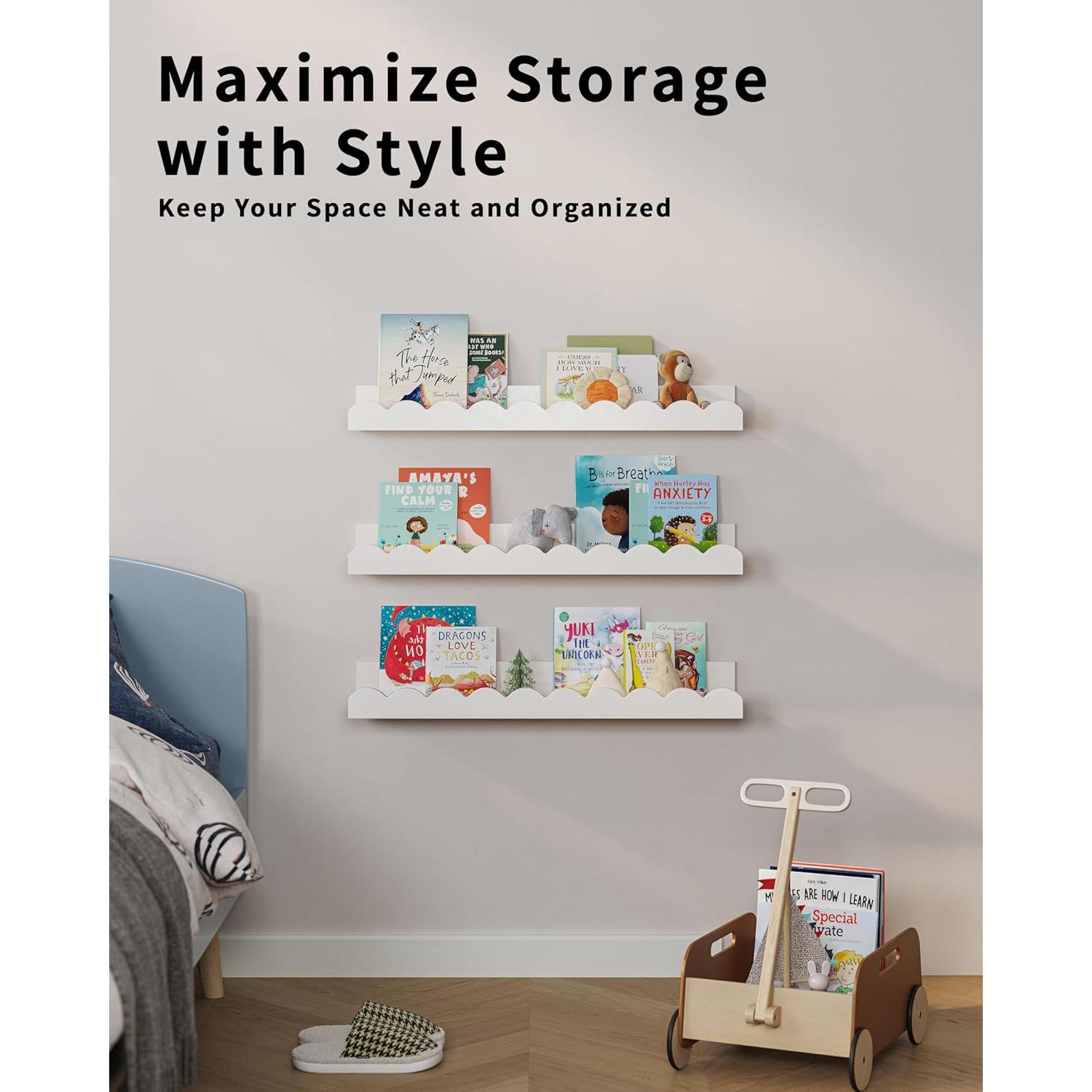 Estanterías de Libros Flotantes G&W Gruwald, Juego de 3, 41.91 cm