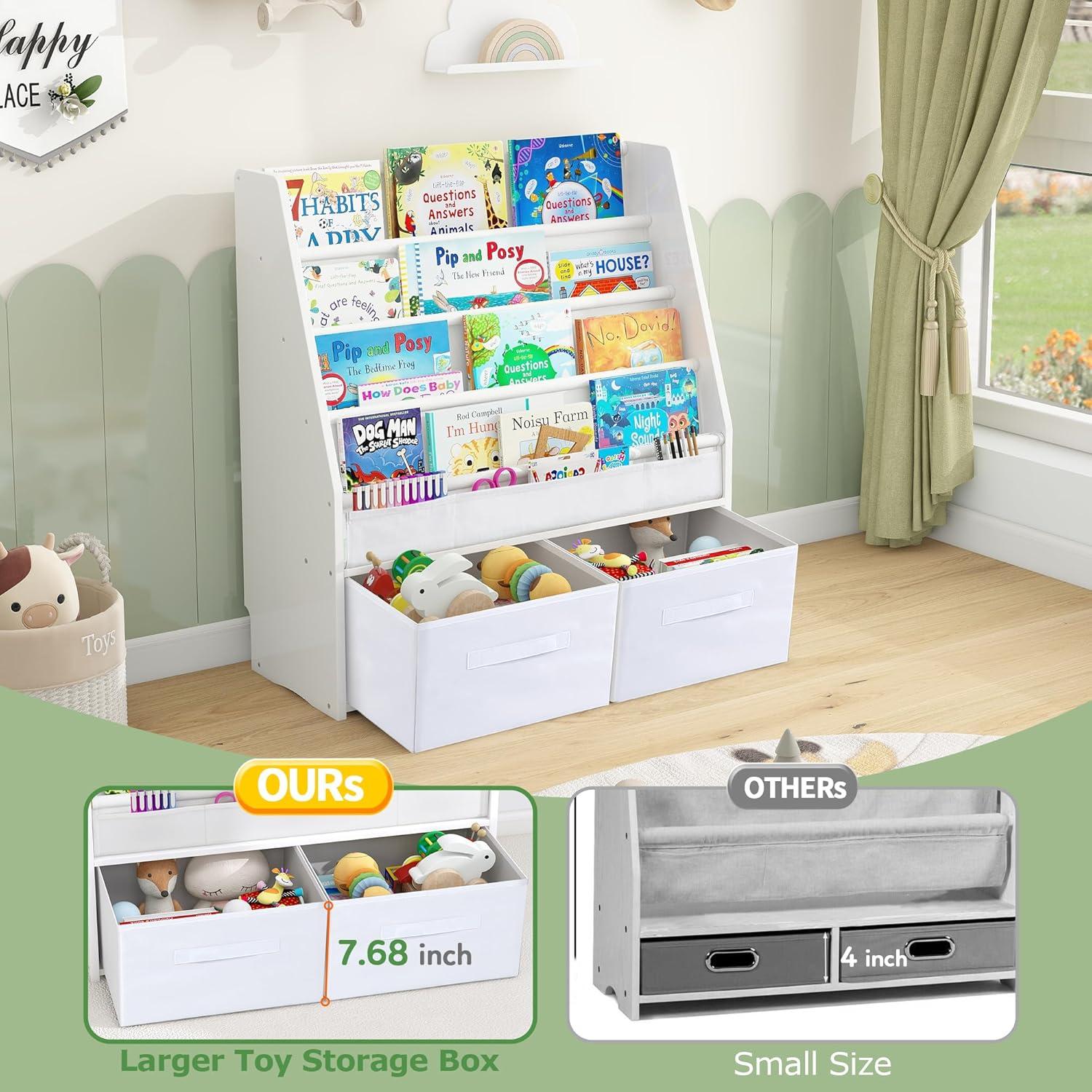 Estantería para Niños MallBest MB300-01, Madera Pino, Blanco