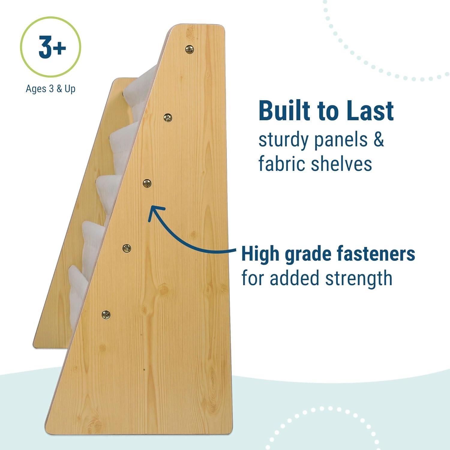 Estantería Sling Wildkin para Niños - 4 Estantes de Tela, Natural