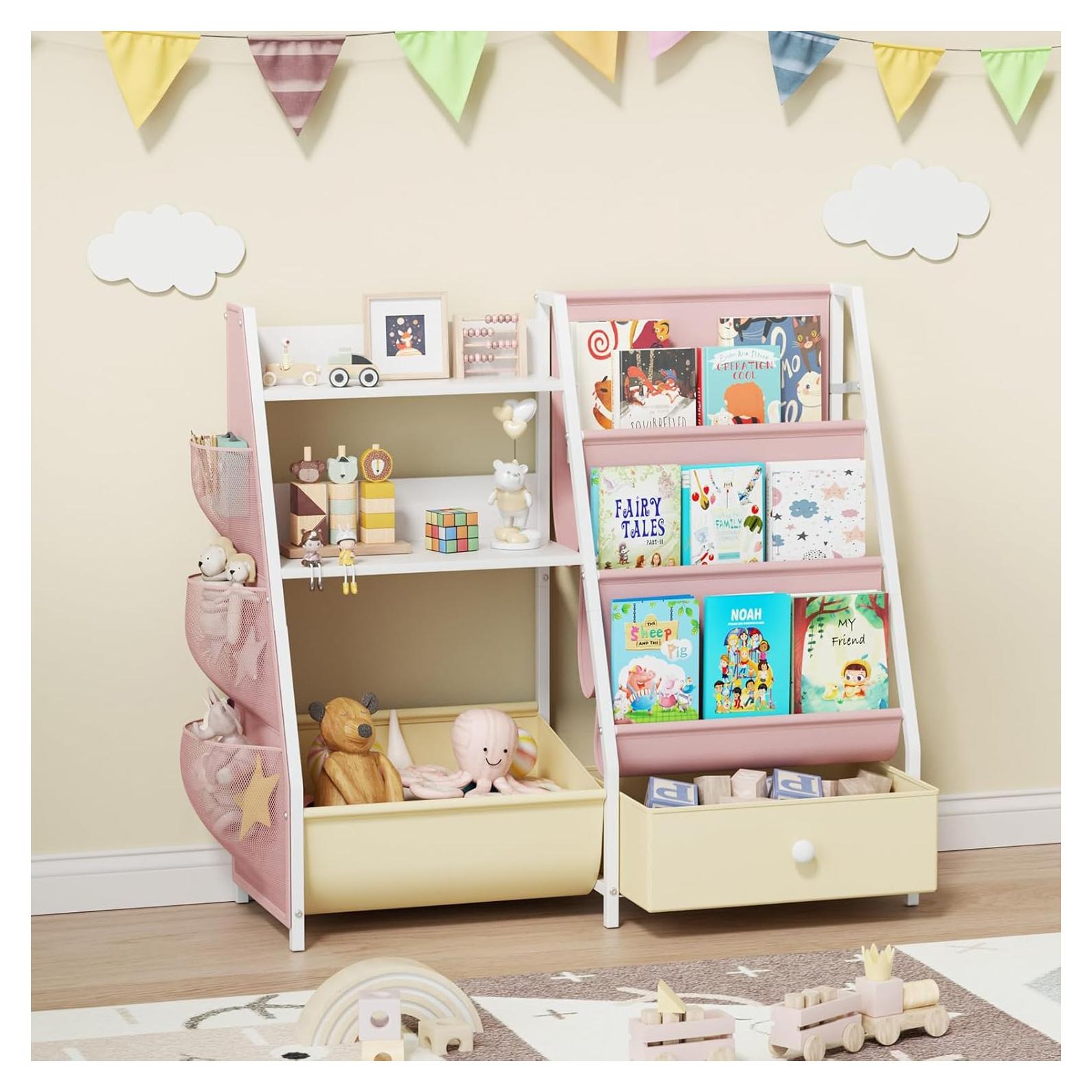 Estantería Organizador de Juguetes 3 en 1 Orekemo Rosa 76.2 cm