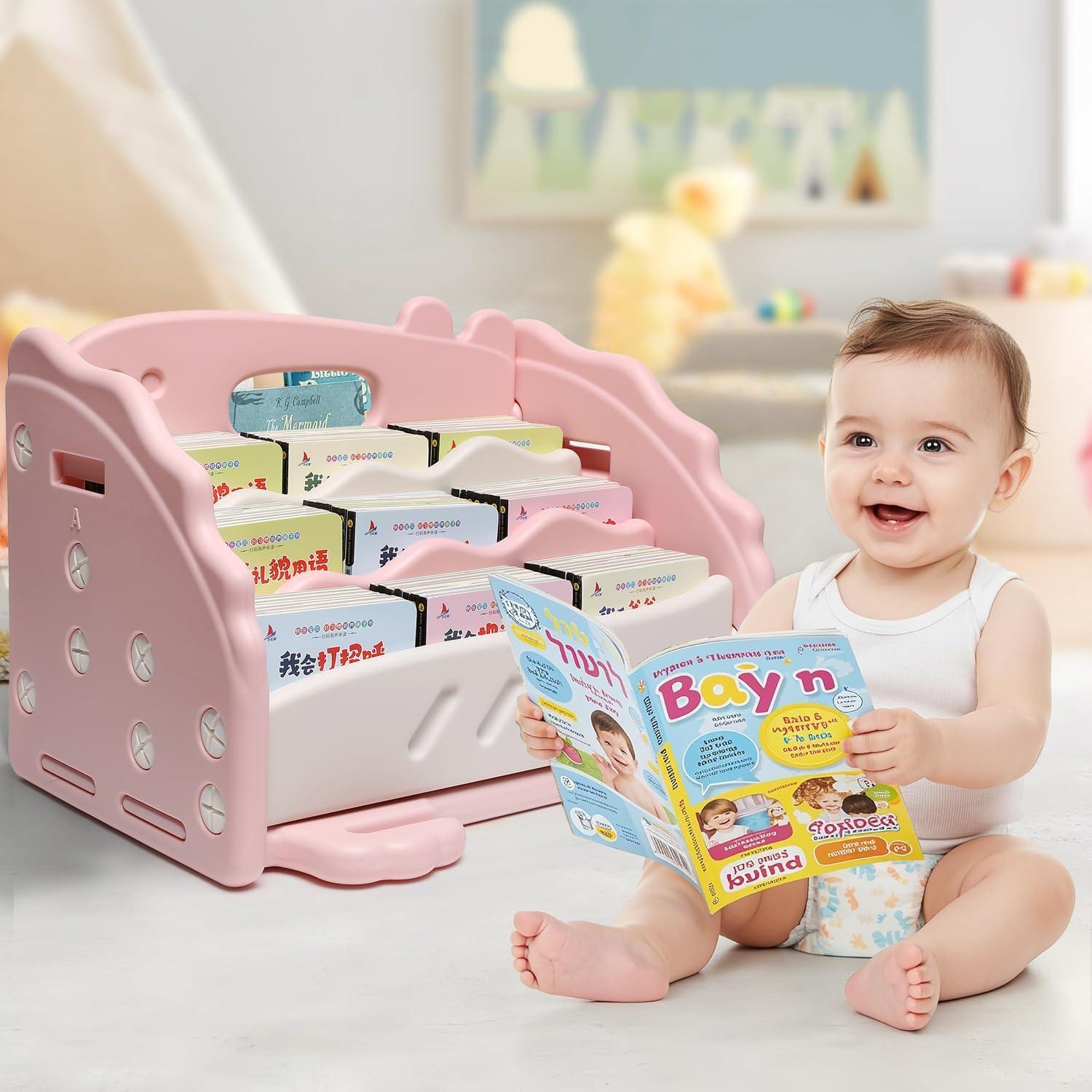 Estantería Montessori XDRELEC Rosa 4 Estantes 30x45x30 cm