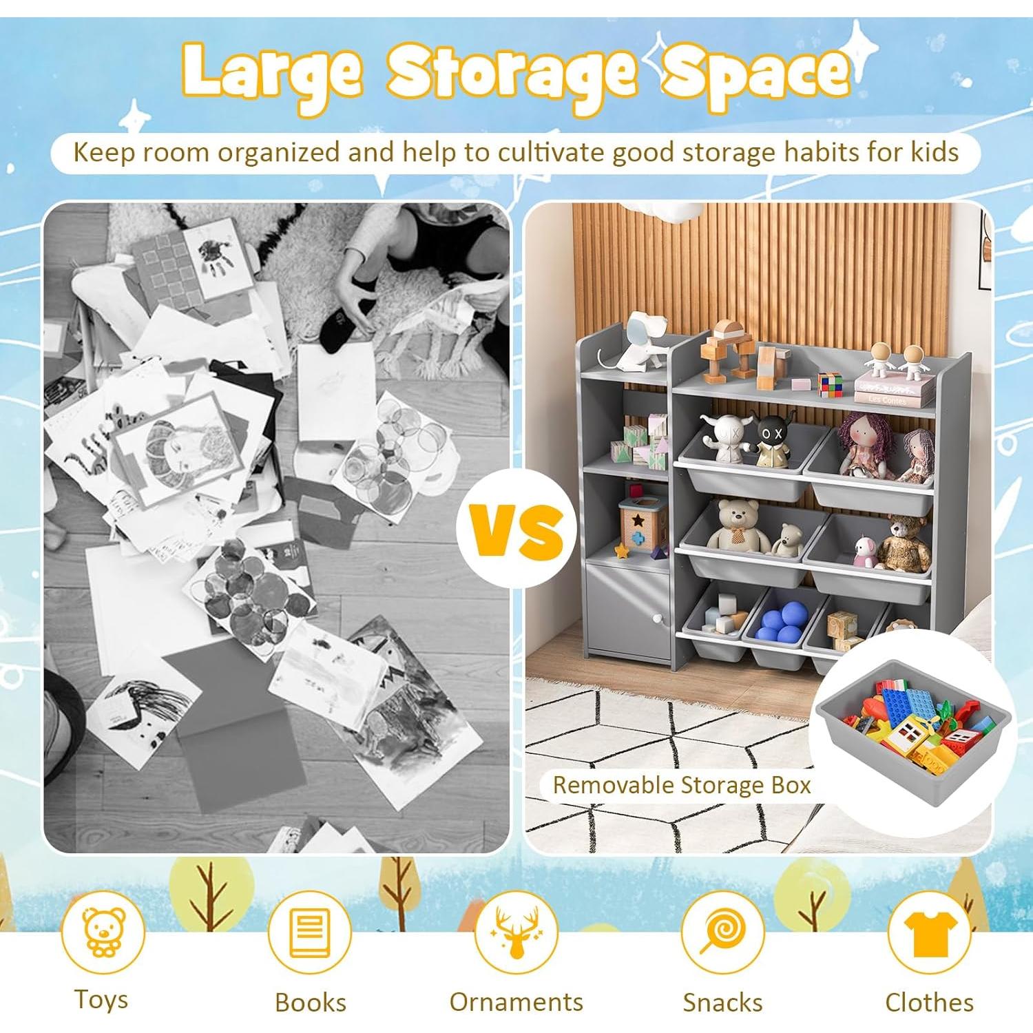 Organizador de Almacenamiento de Juguetes Costzon 4 Niveles 8 Contenedores