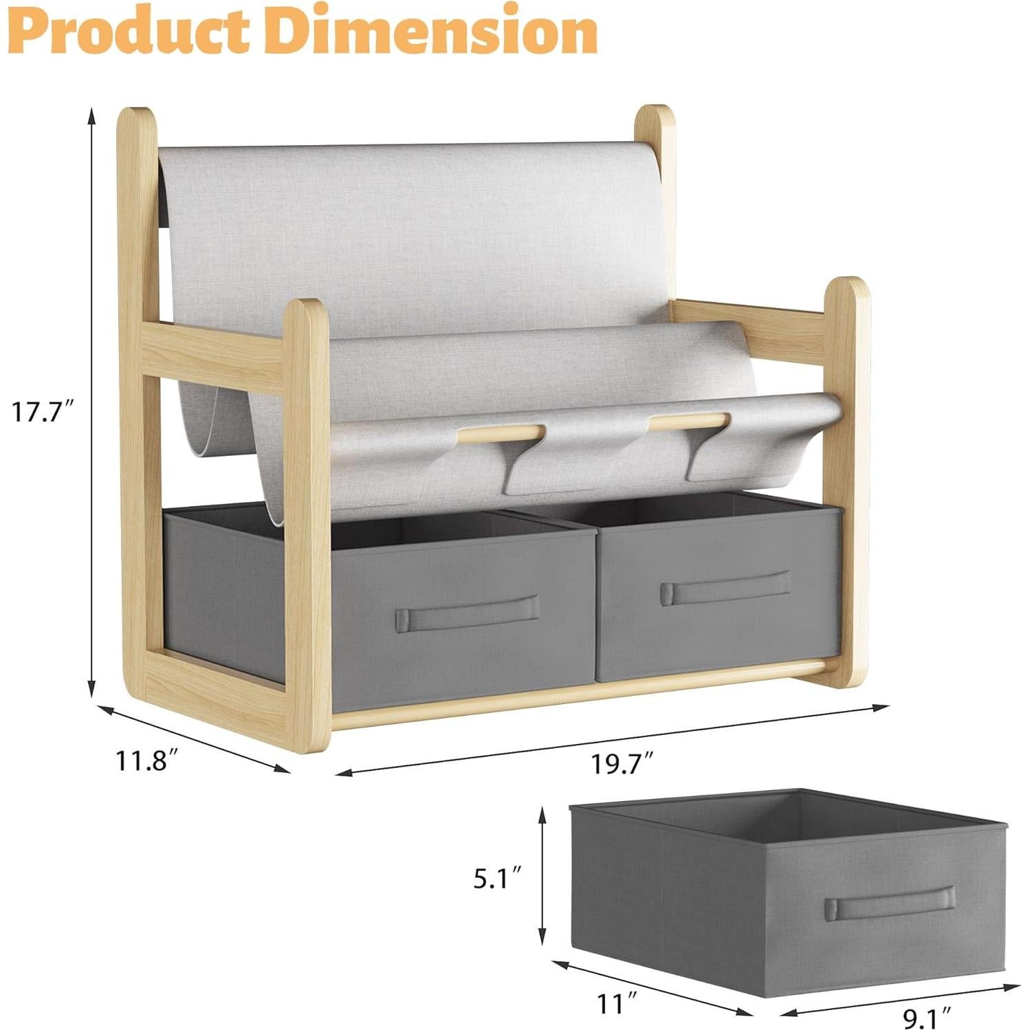 Estantería Infantil NACHES 3 Niveles Madera Caucho Organizador