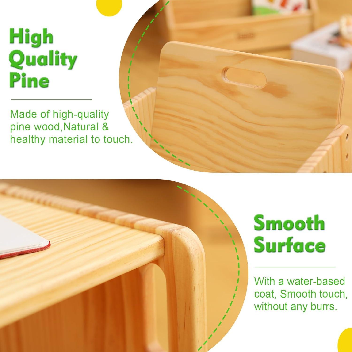 Mesa y Silla Montessori FUNLIO Ajustables para Niños 1-3 Años