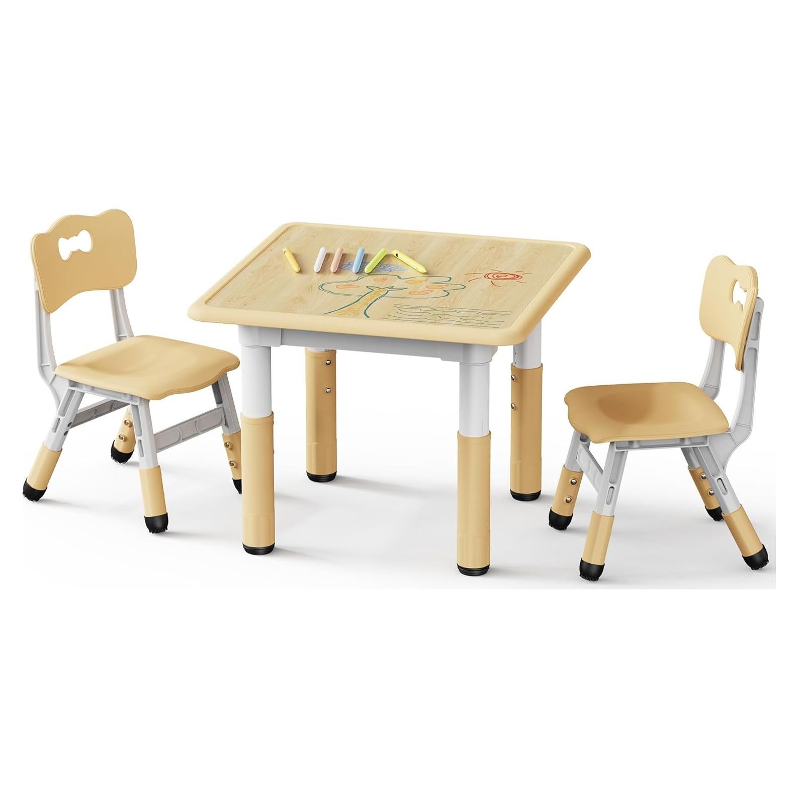 Conjunto de Mesa y 2 Sillas Ajustables Brelley para Niños