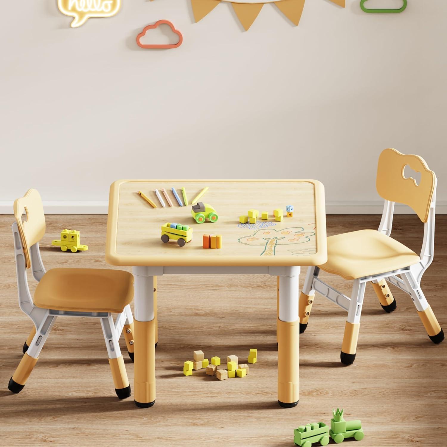 Conjunto de Mesa y 2 Sillas Ajustables Brelley para Niños