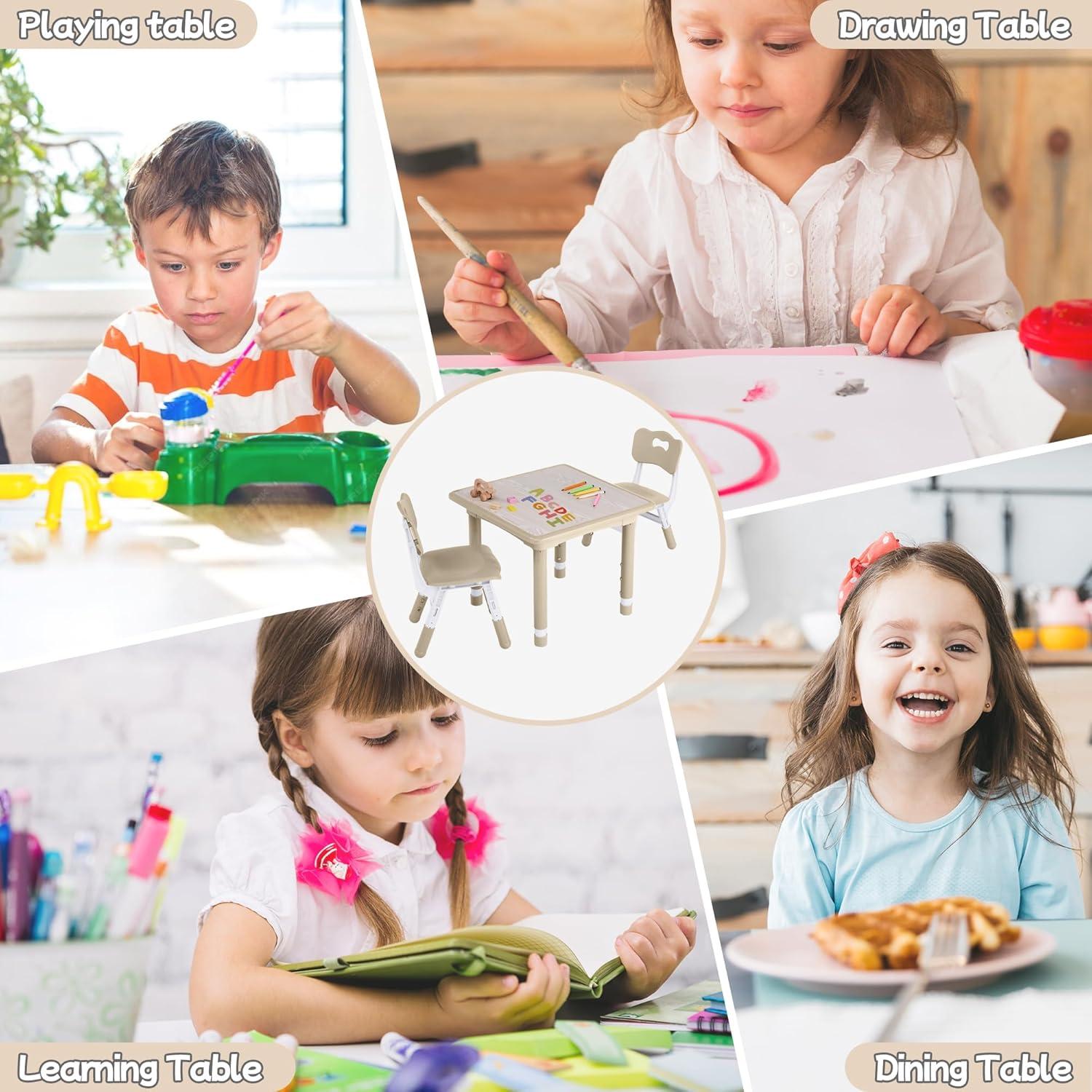 Juego de Mesa y Sillas Ajustable GITAWUSA para Niños 3-8 Años