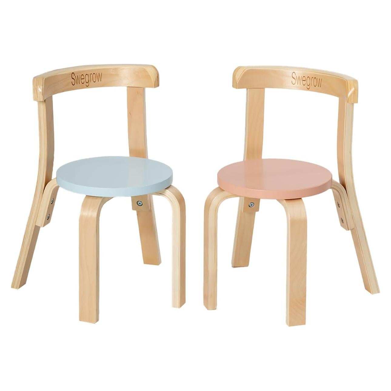 Silla de Madera Swegrow para Niños - Paquete de 2 Multicolor
