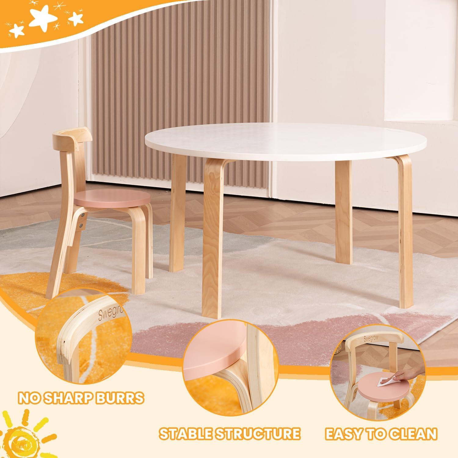 Silla de Madera Swegrow para Niños - Paquete de 2 Multicolor