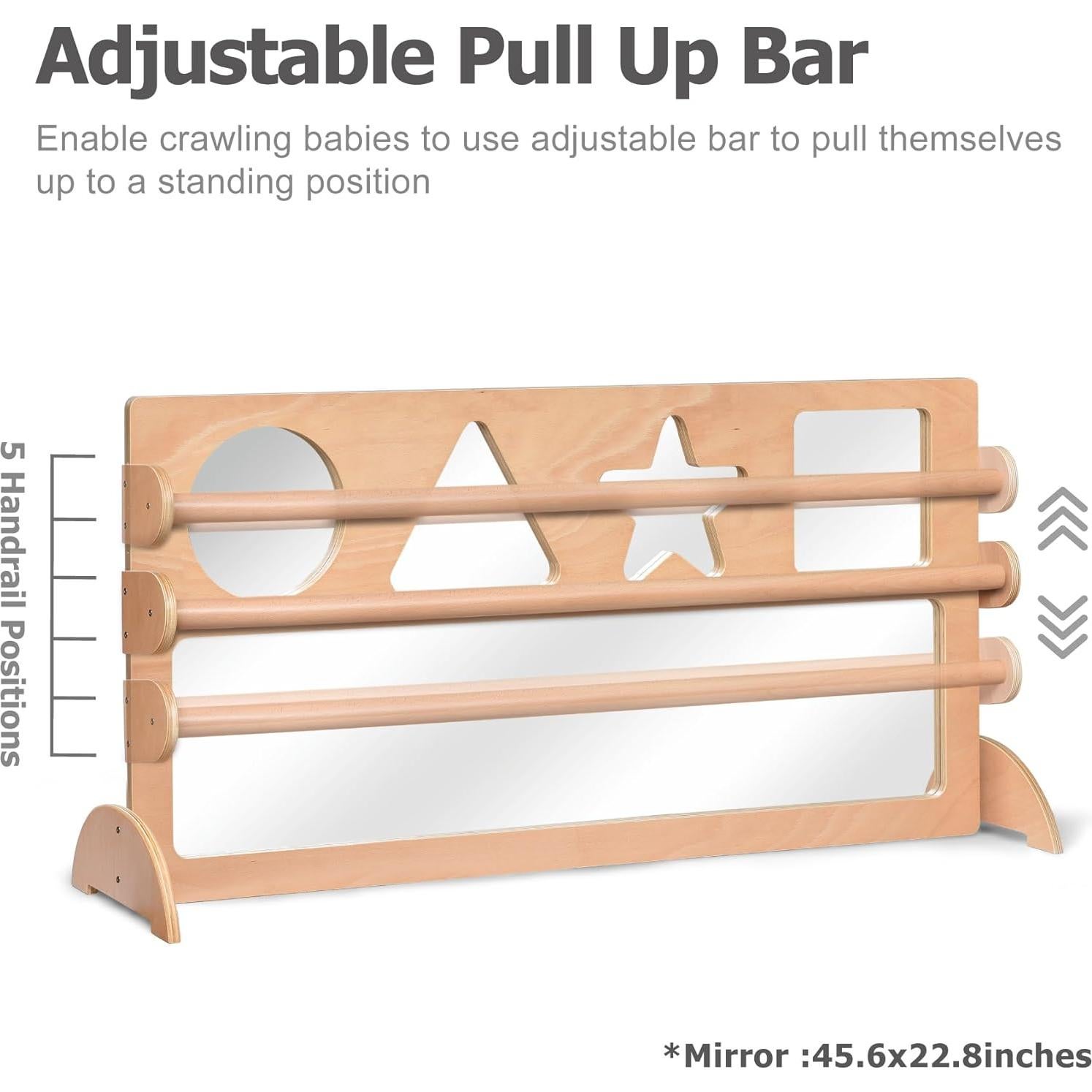 Espejo Sensorial Irrompible Bolocon con Barra Elevación 57.9x115.8cm