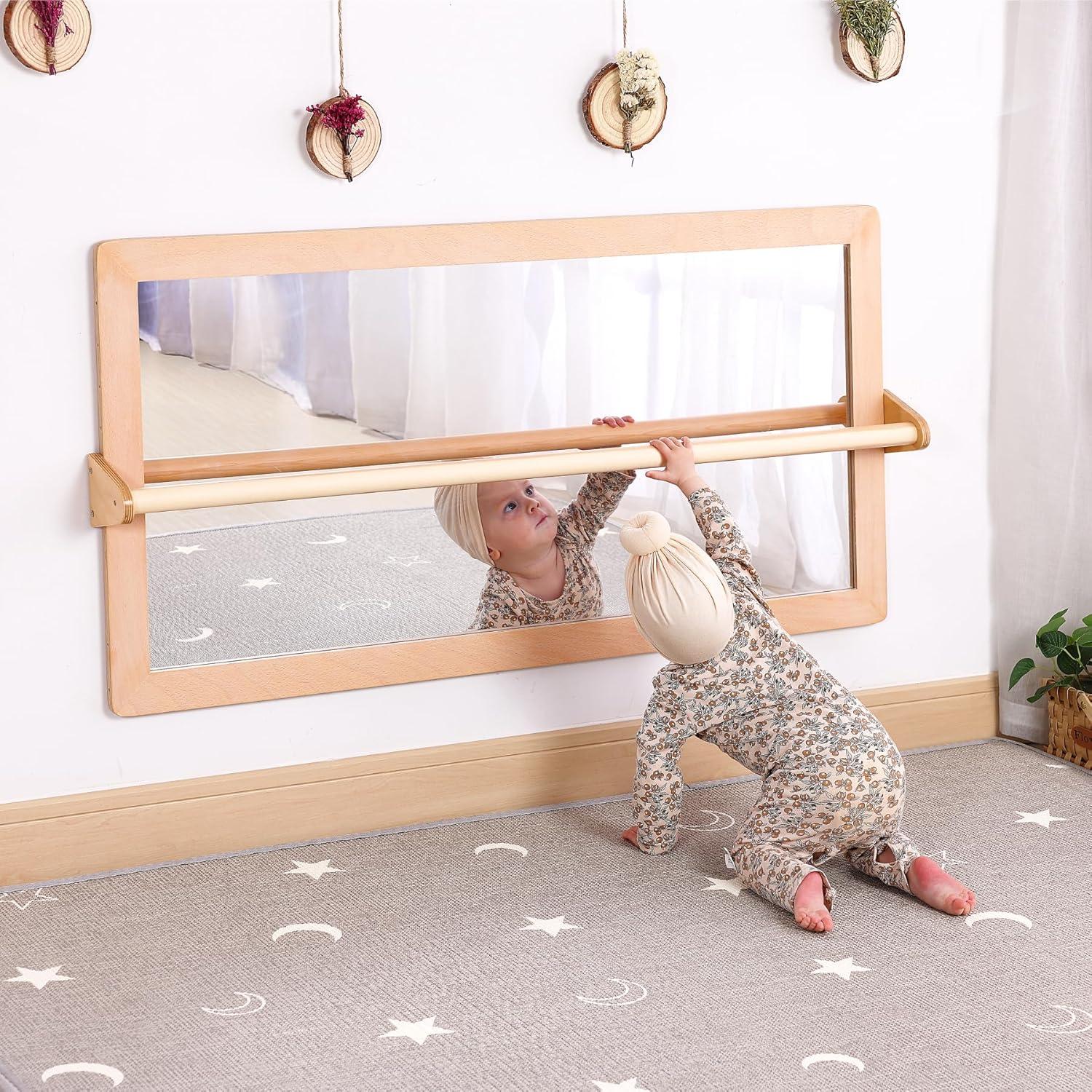 Espejo de Seguridad Montessori KRAND 115.8x57.9 cm Natural