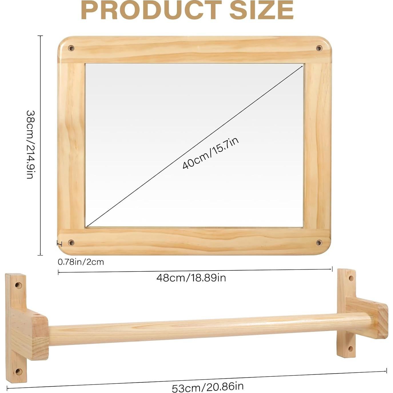 Espejo Montessori DGD para Bebés en Pared Irrompible 50.8x40.6cm
