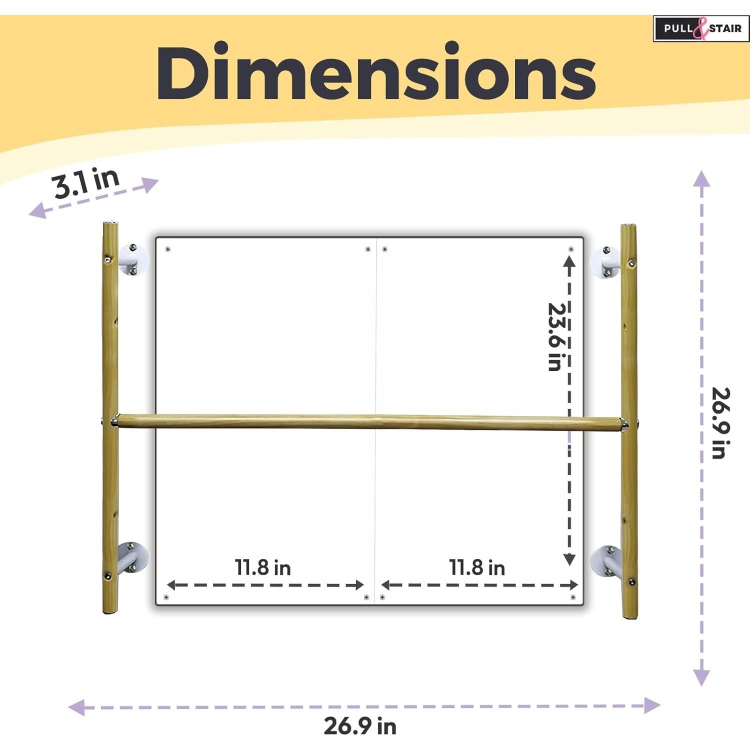 Juego de Espejo de Coordinación Montessori Pull and Stair - Barra de Dominadas y Espejo Irrompible