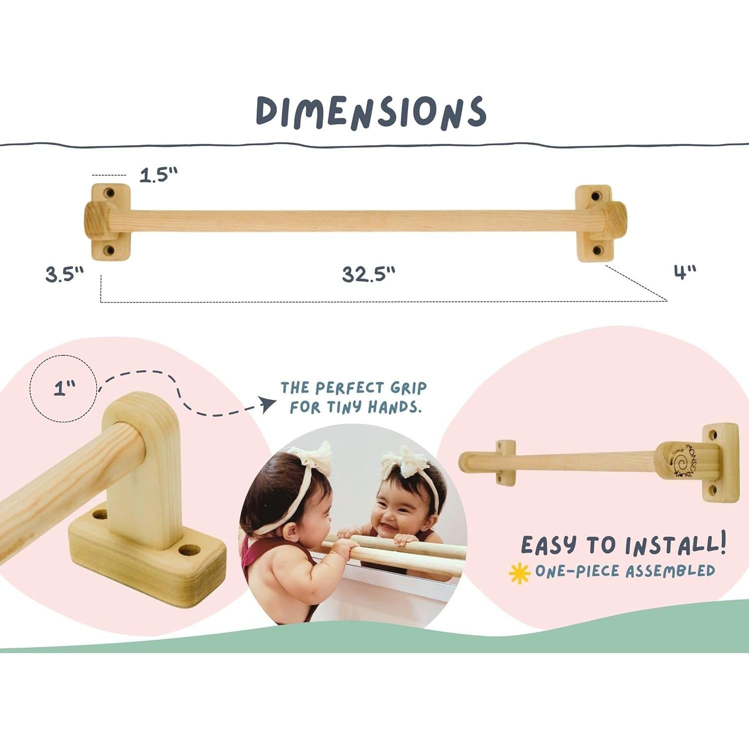 Barra de Tirar Montessori MonSensory 82.5 cm para Bebés